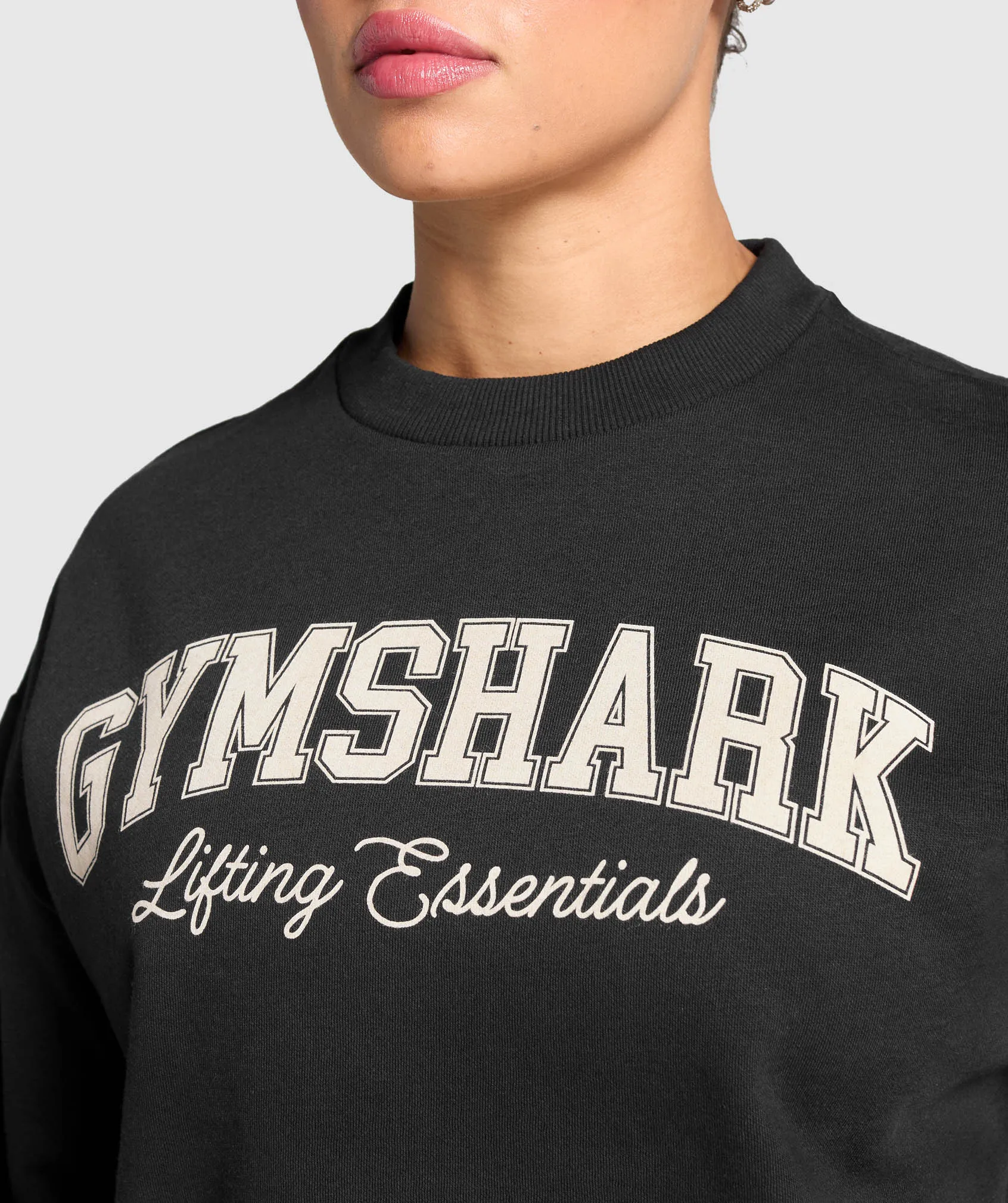 Gymshark Lifting Essentials Graphic Brushed Oversized Sweatshirt - Black sold by Gymshark product image thumbnail 5