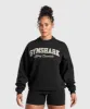 Gymshark Lifting Essentials Graphic Brushed Oversized Sweatshirt - Black sold by Gymshark
