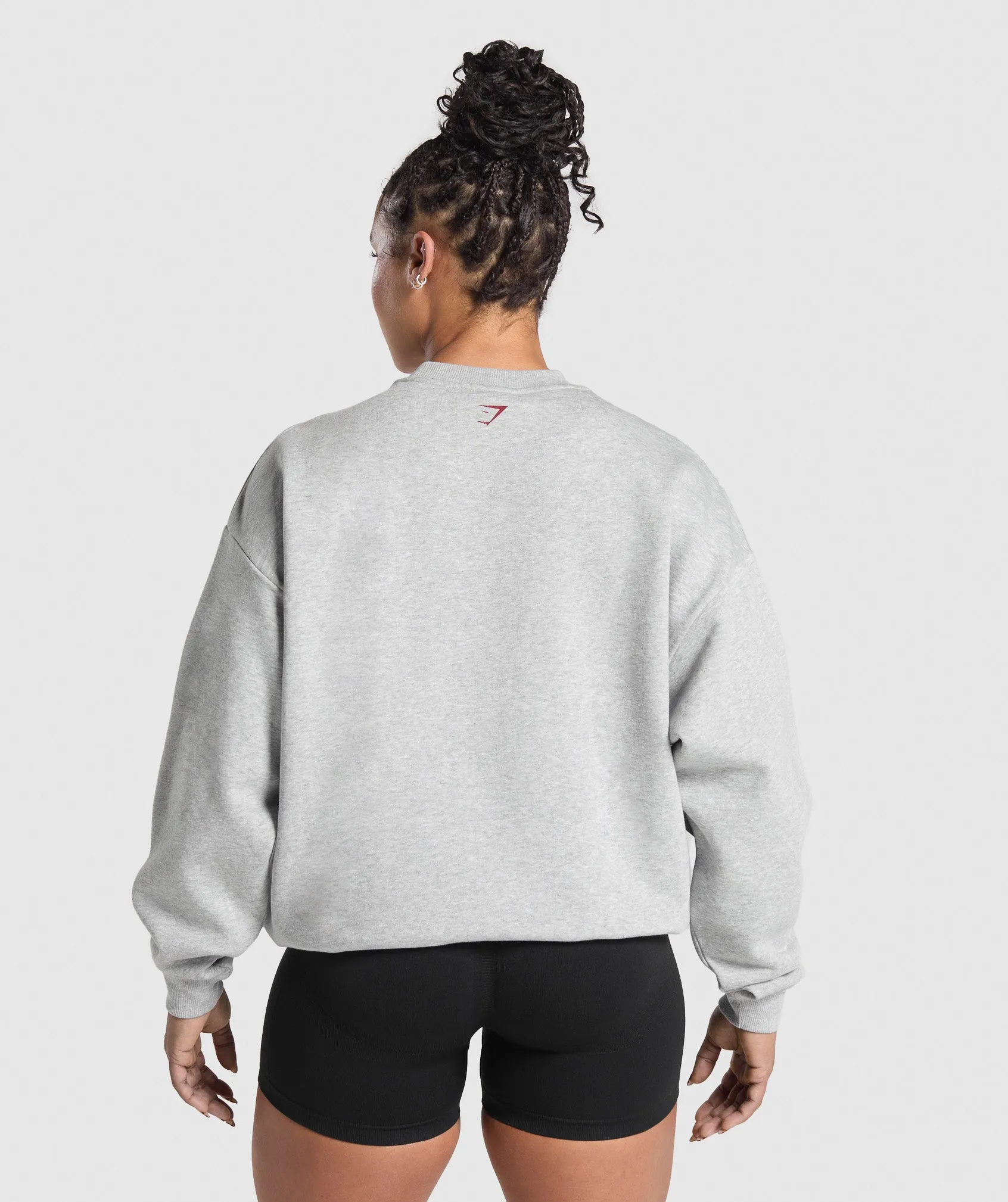 Gymshark Lifting Essentials Graphic Brushed Oversized Sweatshirt - Light Grey Core Marl sold by Gymshark product image thumbnail 2