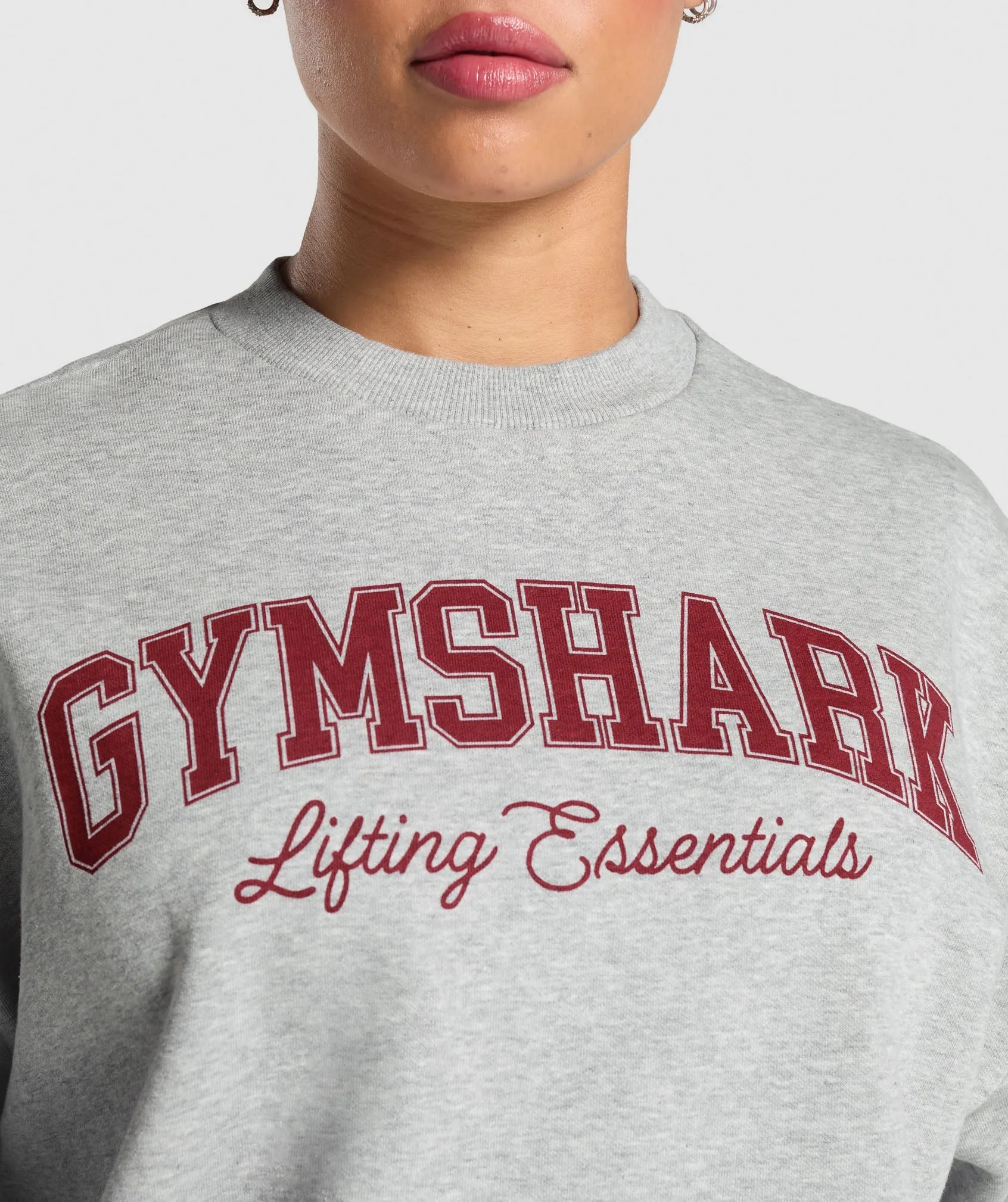 Gymshark Lifting Essentials Graphic Brushed Oversized Sweatshirt - Light Grey Core Marl sold by Gymshark product image thumbnail 5