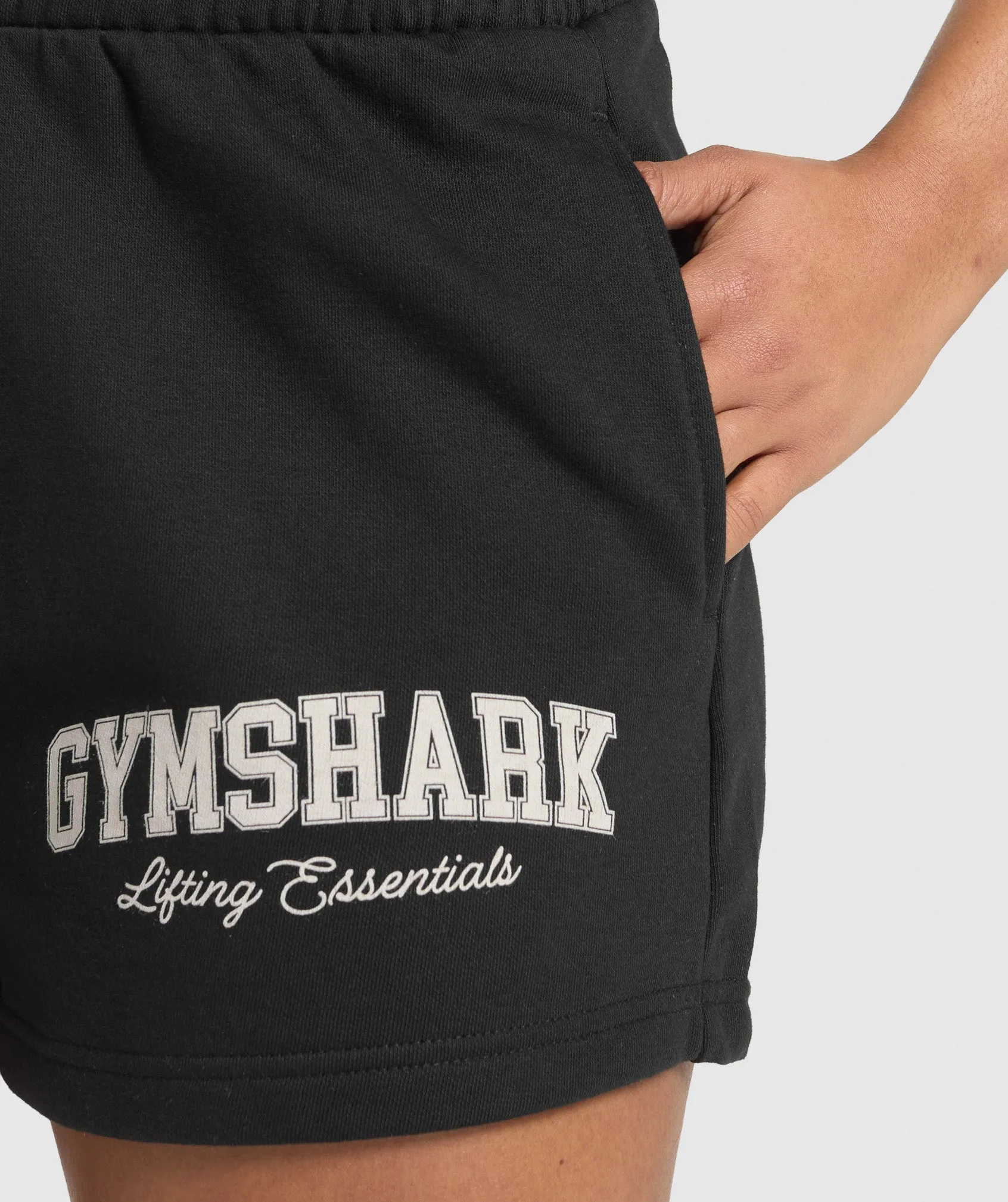 Gymshark Lifting Essentials Graphic Brushed 4' Shorts - Black sold by Gymshark product image thumbnail 5