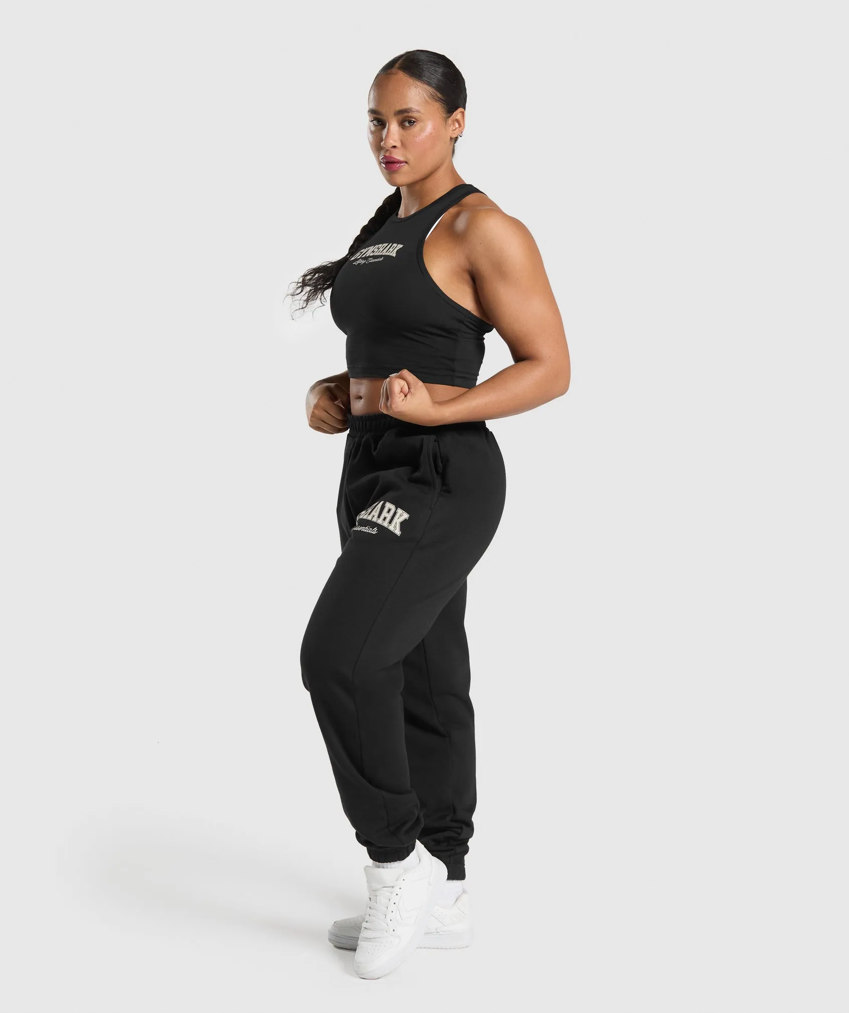 Gymshark Lifting Essentials Graphic Brushed Oversized Joggers - Black sold by Gymshark product image thumbnail 4