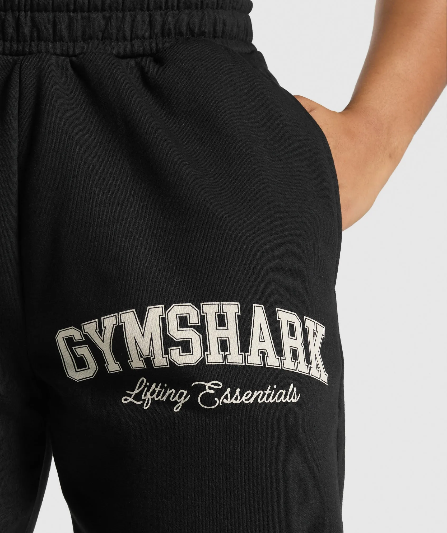 Gymshark Lifting Essentials Graphic Brushed Oversized Joggers - Black sold by Gymshark product image thumbnail 5