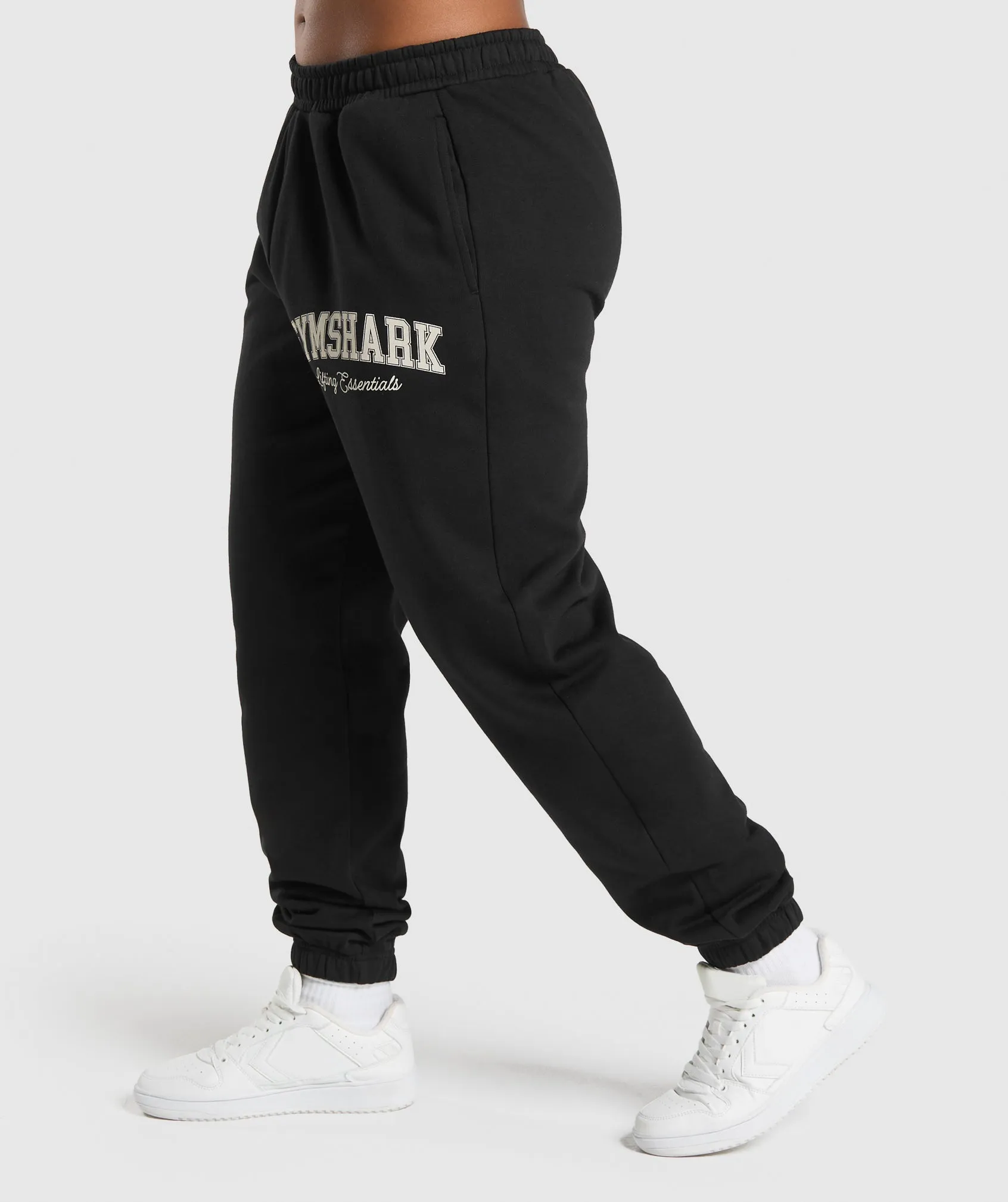 Gymshark Lifting Essentials Graphic Brushed Oversized Joggers - Black sold by Gymshark product image thumbnail 3