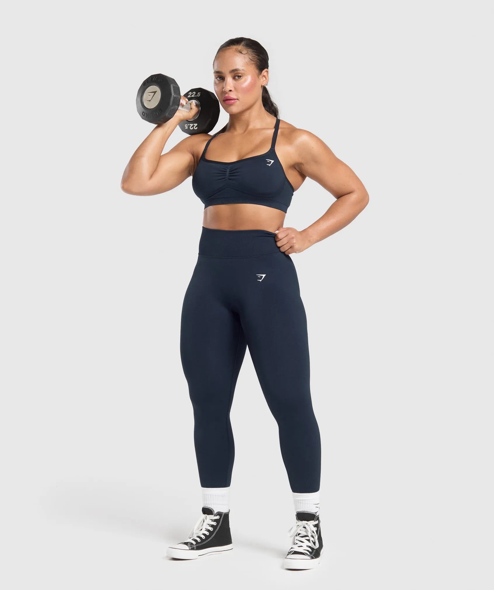 Gymshark Lift Seamless Sports Bra - Midnight Blue/Black Marl sold by Gymshark product image thumbnail 5