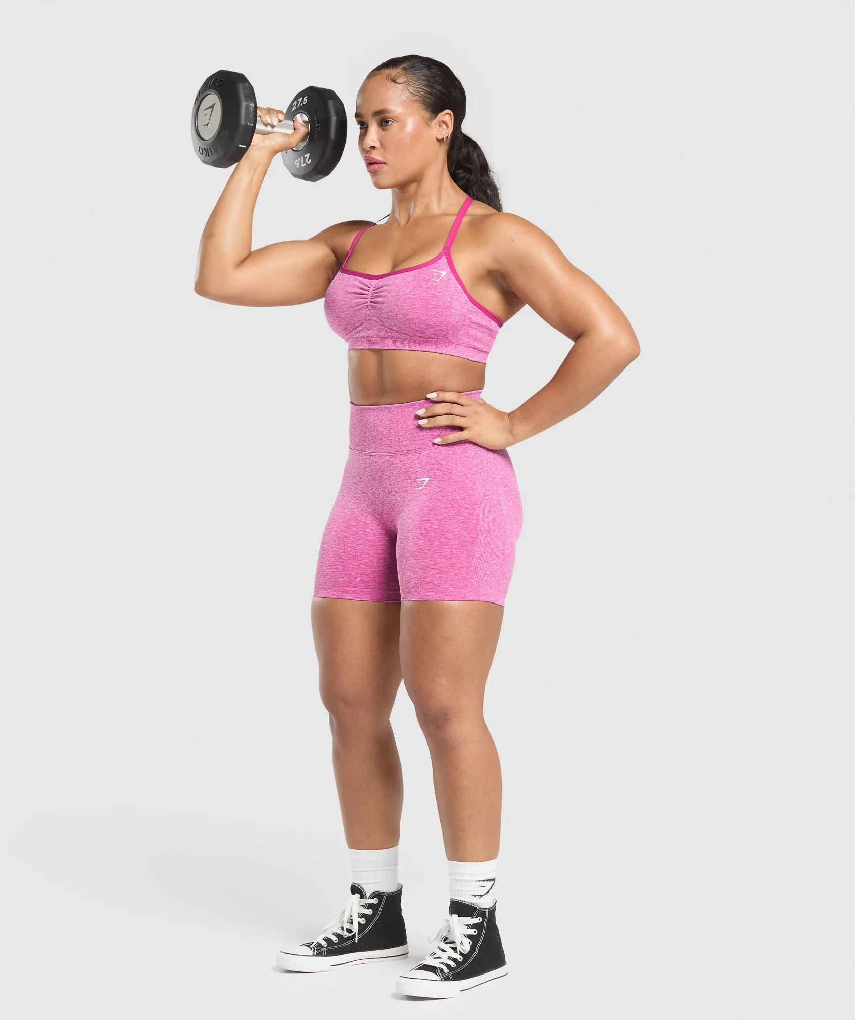 Gymshark Lift Seamless Sports Bra - Winning Pink/White Marl sold by Gymshark product image thumbnail 5