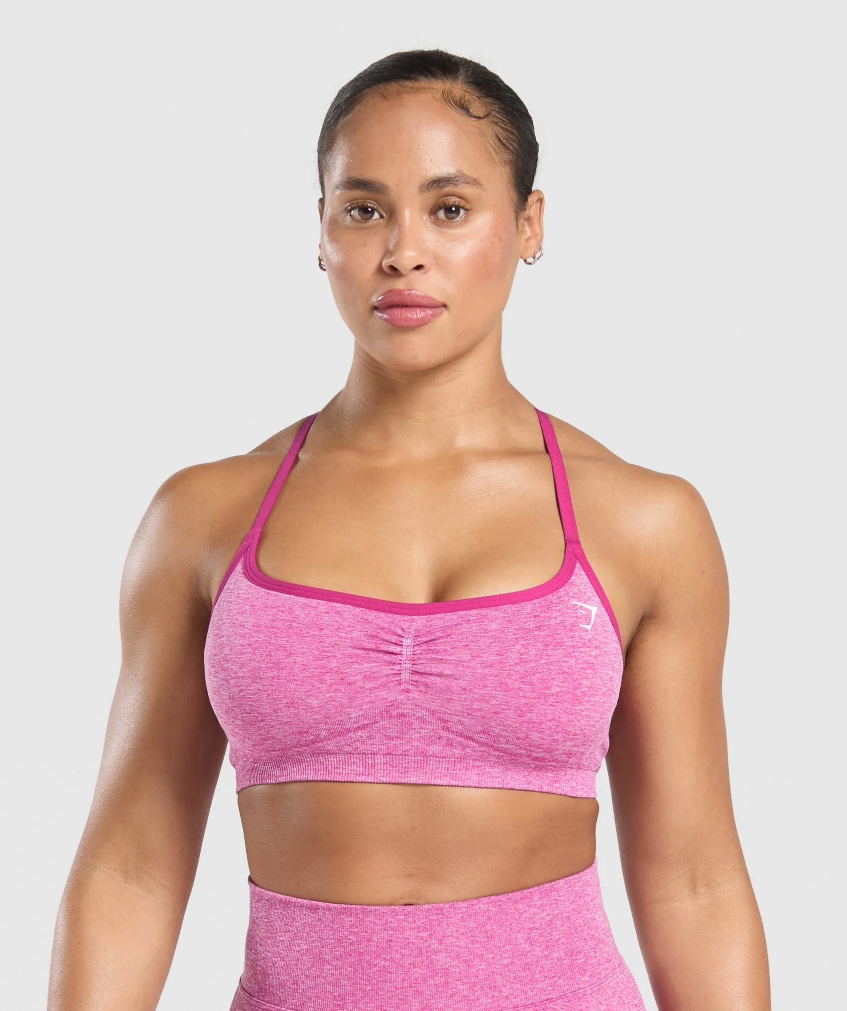 Gymshark Lift Seamless Sports Bra - Winning Pink/White Marl sold by Gymshark