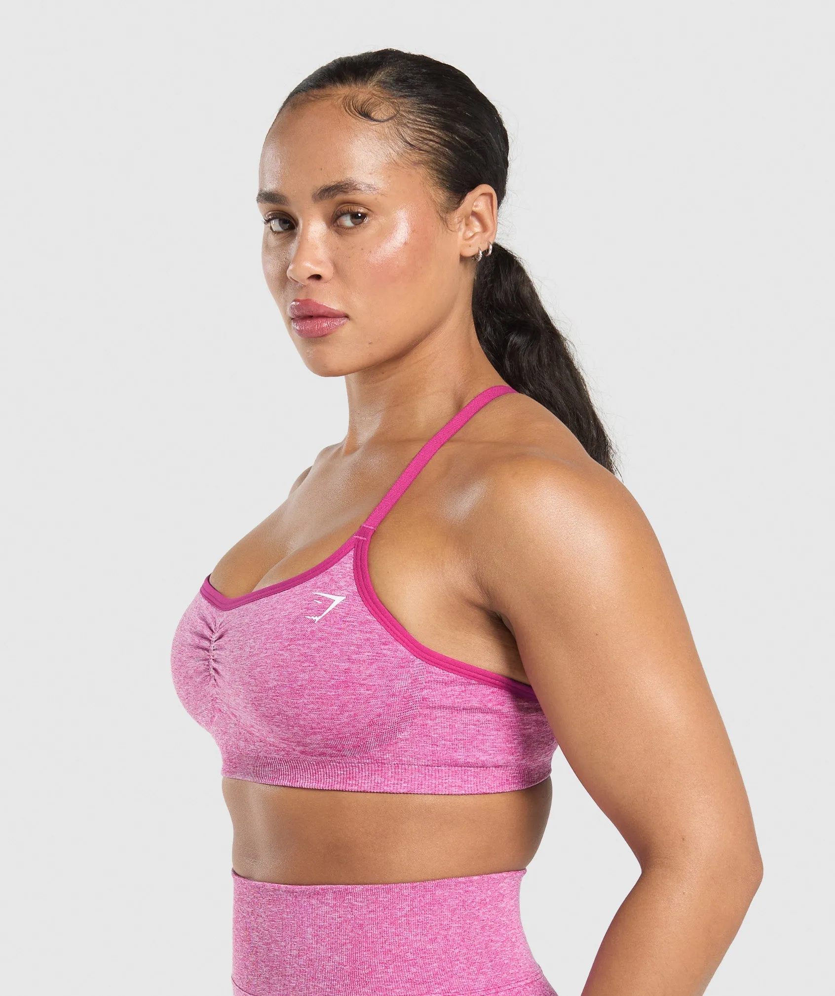 Gymshark Lift Seamless Sports Bra - Winning Pink/White Marl sold by Gymshark product image thumbnail 4