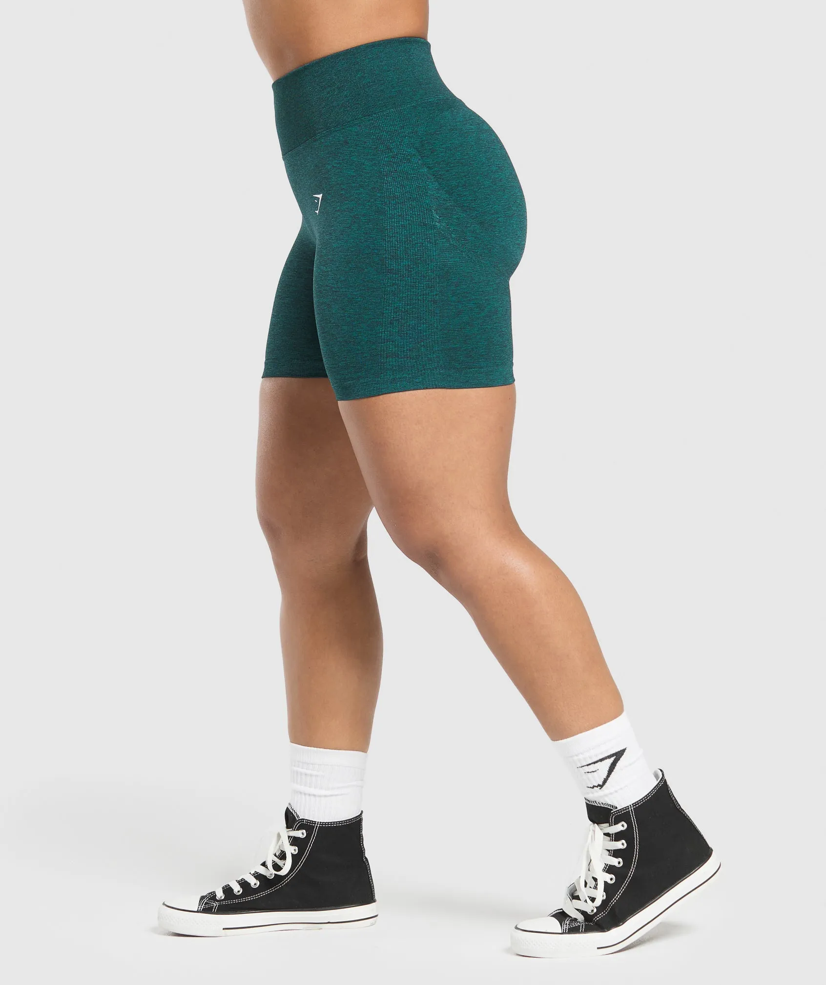 Gymshark Lift Seamless Shorts - Functional Teal/Black Marl sold by Gymshark product image thumbnail 4