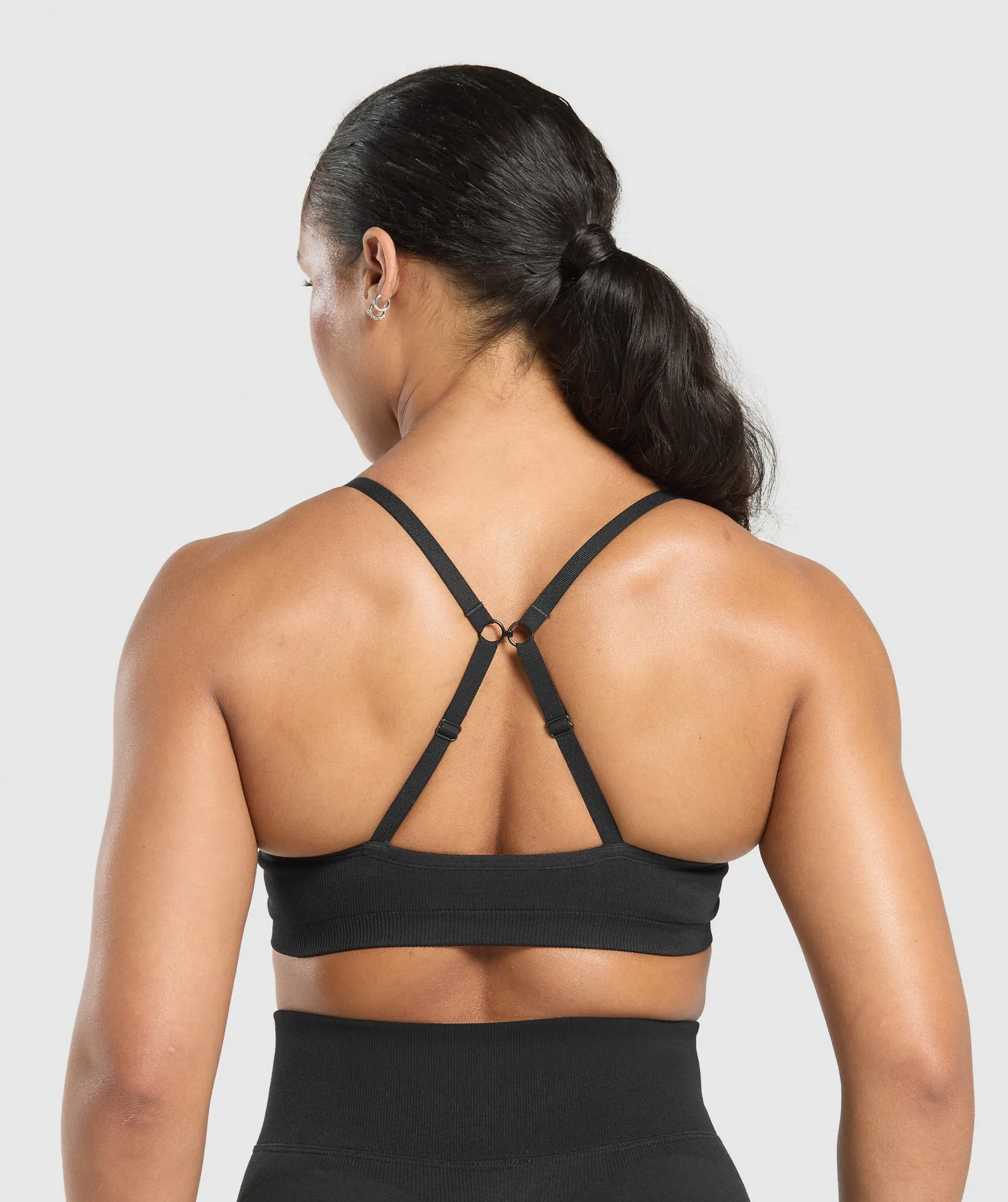 Gymshark Lift Seamless Sports Bra - Black/Black Marl sold by Gymshark product image thumbnail 2
