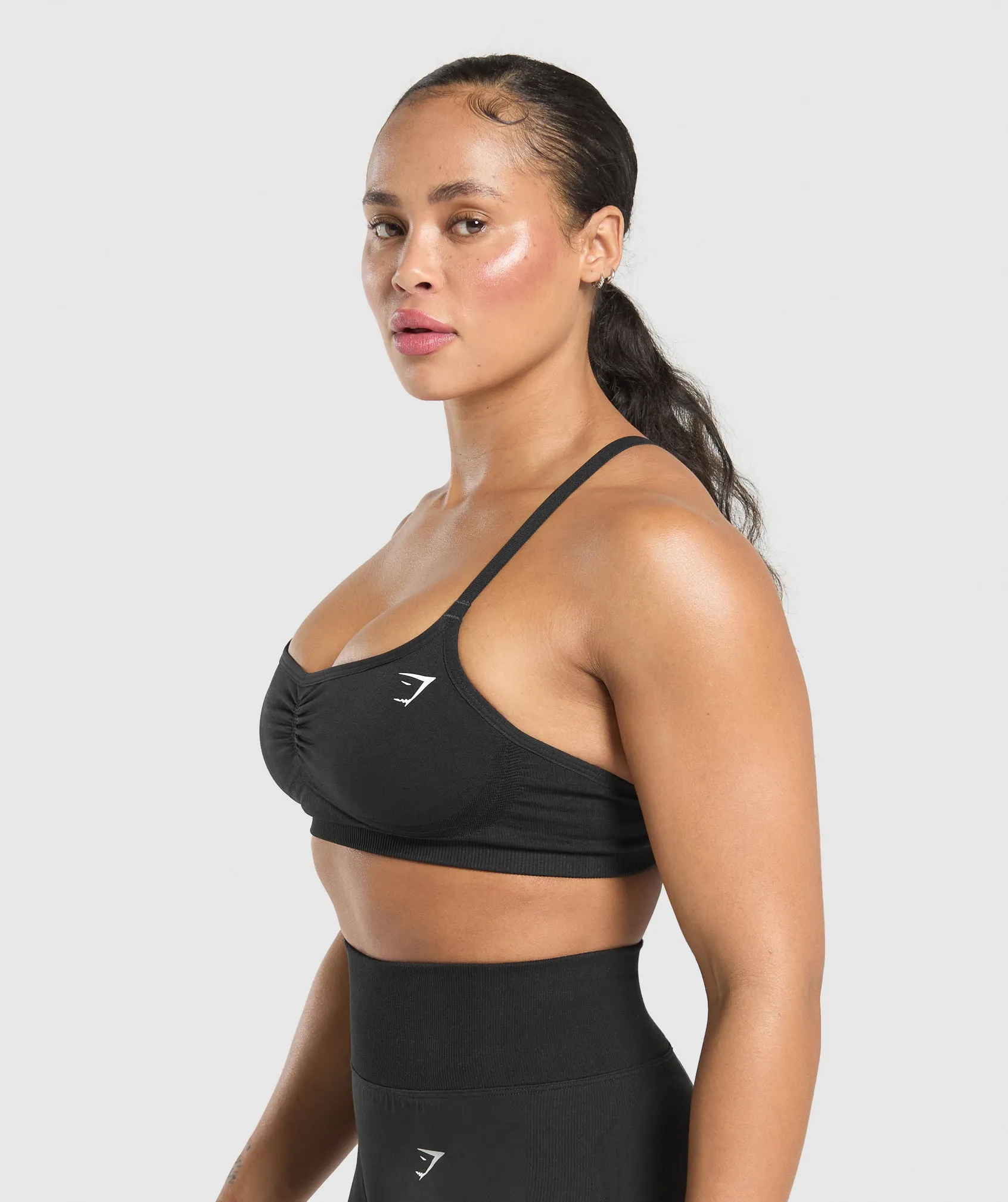 Gymshark Lift Seamless Sports Bra - Black/Black Marl sold by Gymshark product image thumbnail 3