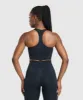 Gymshark Lift Seamless Midi Tank With Shelf - Midnight Blue/Black Marl sold by Gymshark