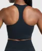 Gymshark Lift Seamless Midi Tank With Shelf - Midnight Blue/Black Marl sold by Gymshark