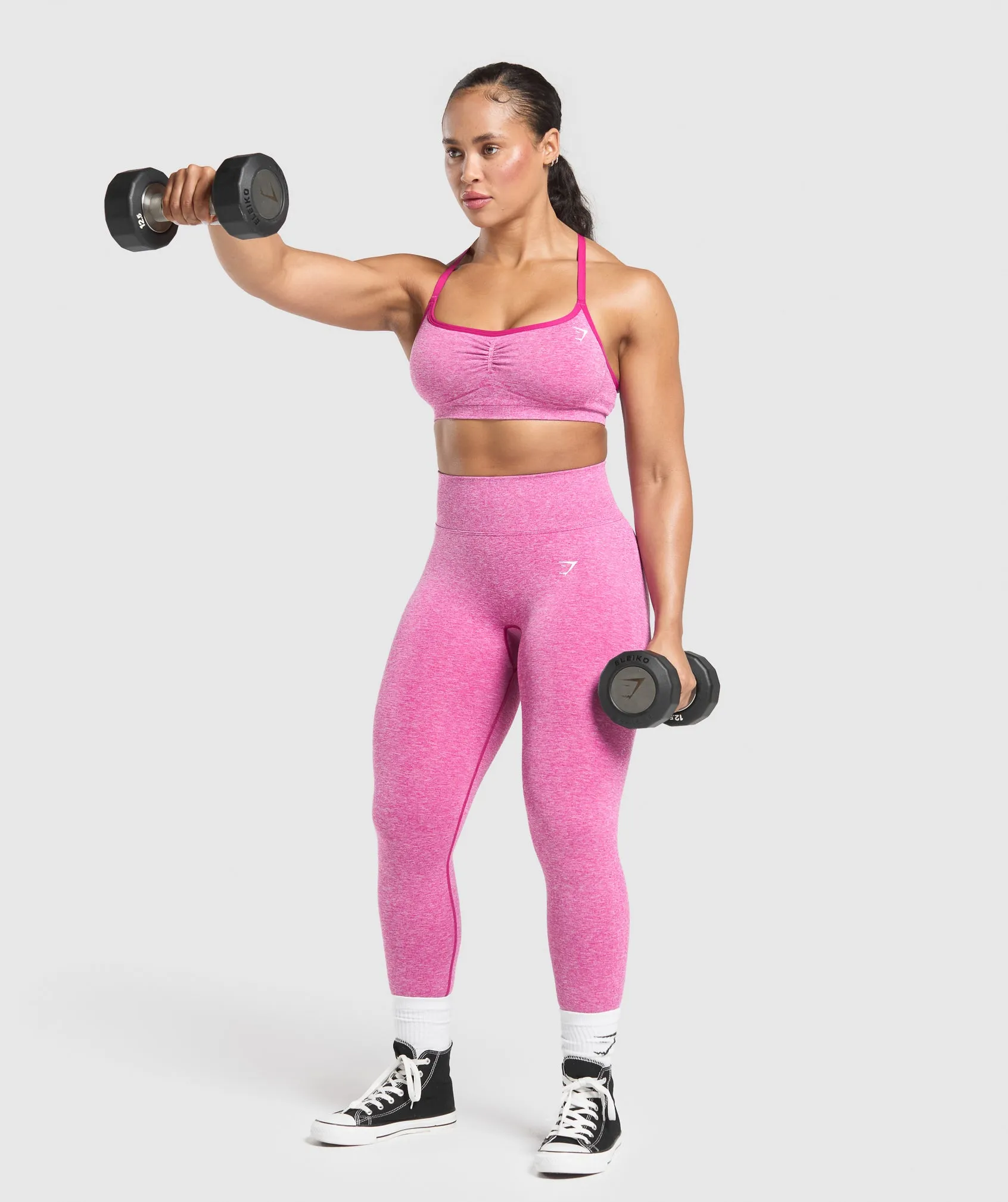 Gymshark Lift Seamless Leggings - Winning Pink/White Marl sold by Gymshark product image thumbnail 5