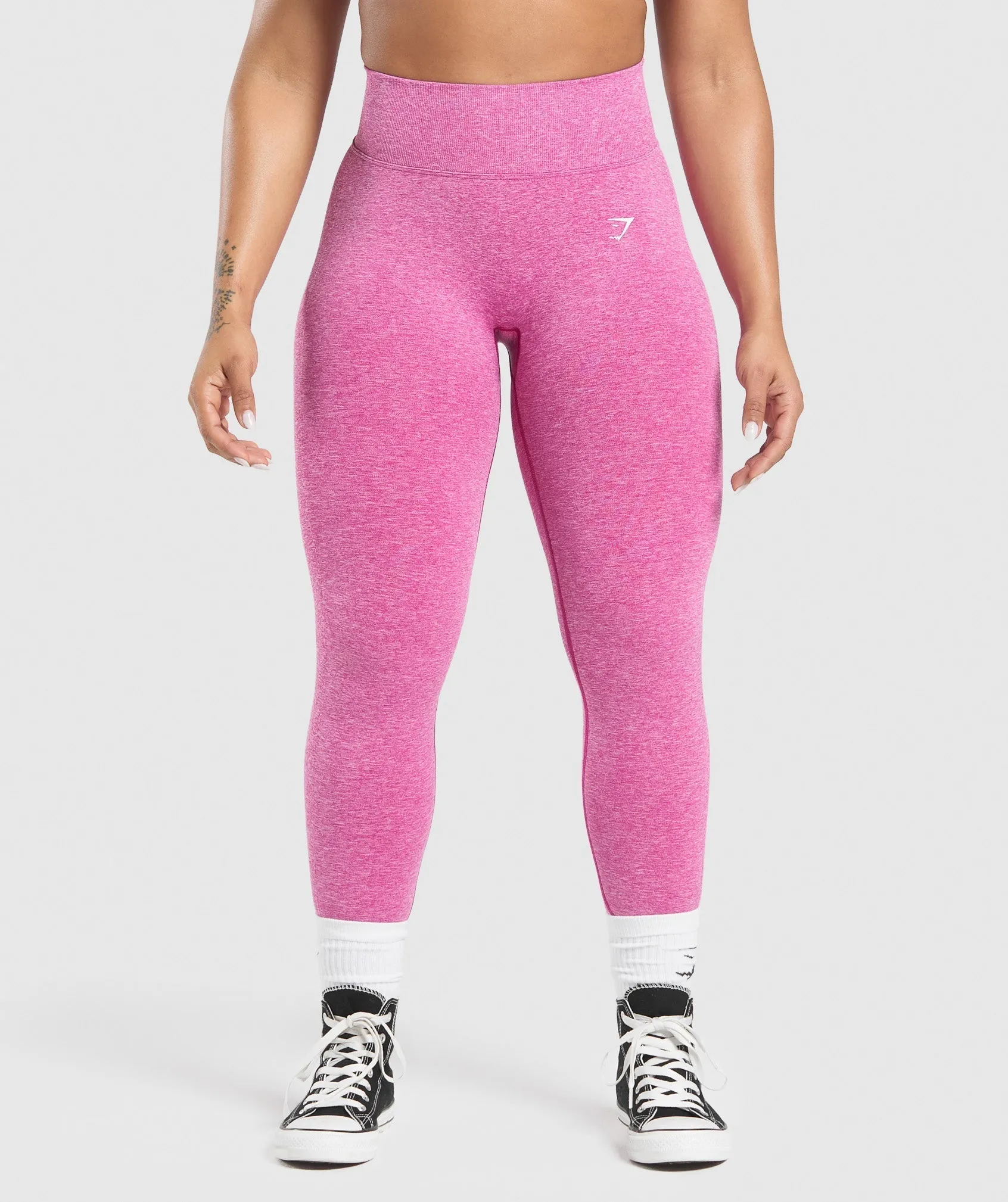 Gymshark Lift Seamless Leggings - Winning Pink/White Marl sold by Gymshark