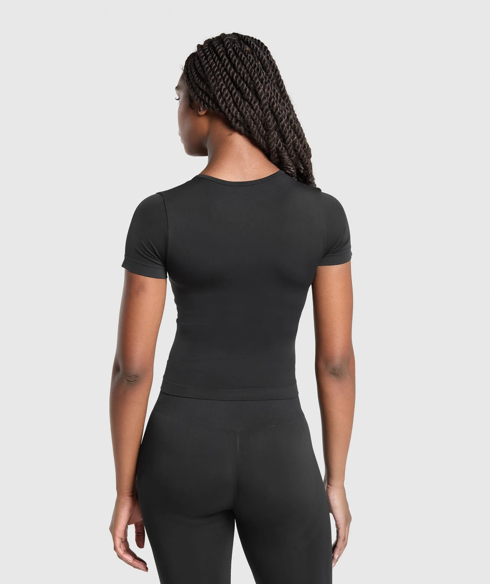 Gymshark Everyday Seamless Tight Fit Crew Neck Tee - Black sold by Gymshark product image thumbnail 2