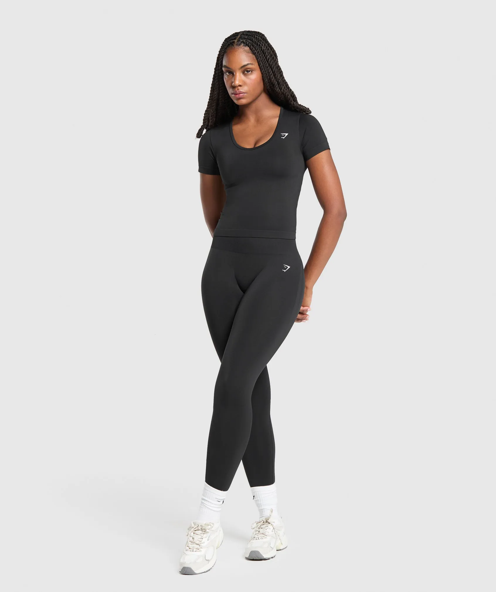 Gymshark Everyday Seamless Tight Fit Crew Neck Tee - Black sold by Gymshark product image thumbnail 4