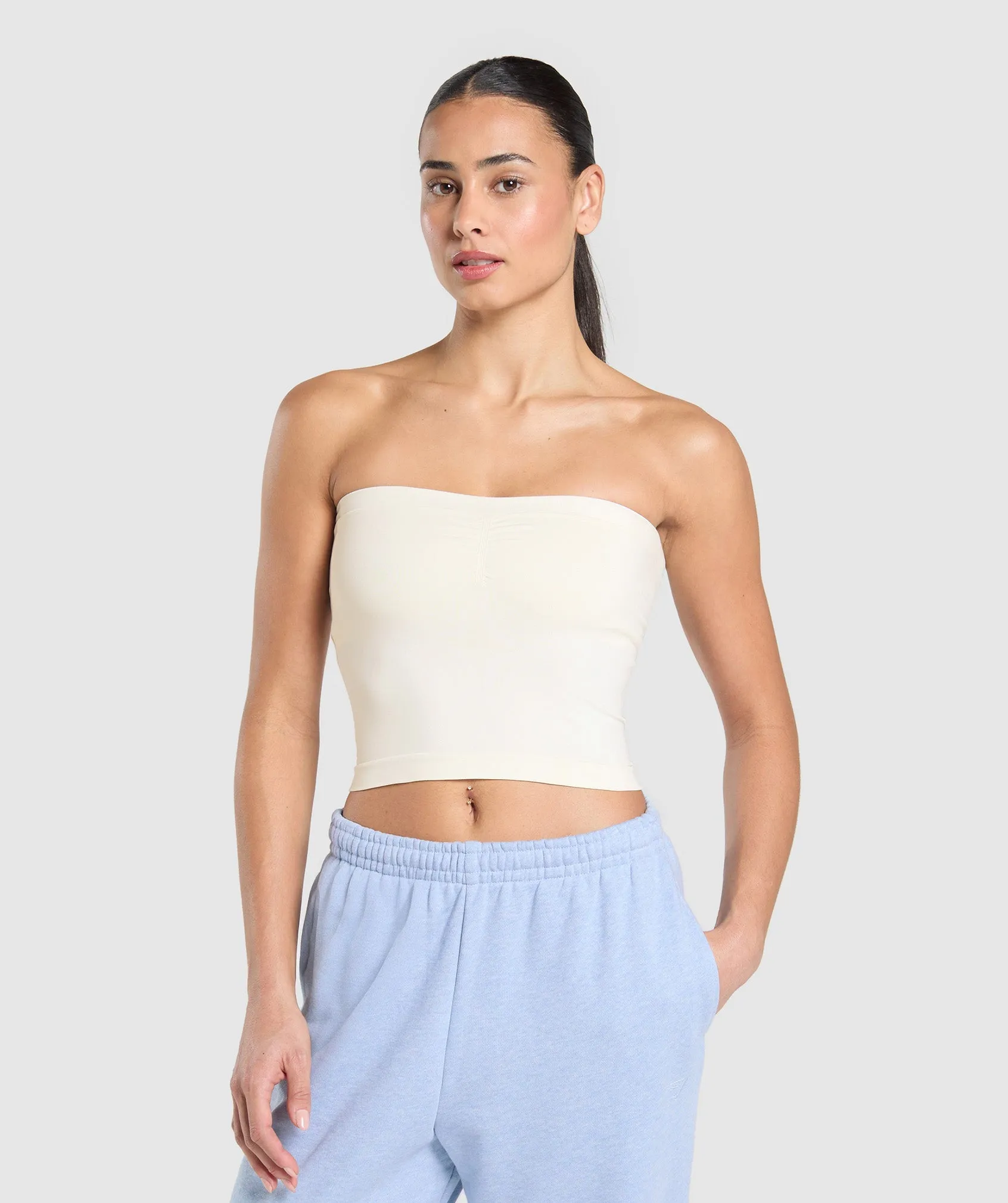 Gymshark Everyday Seamless Midi Tube Top - Soft White sold by Gymshark