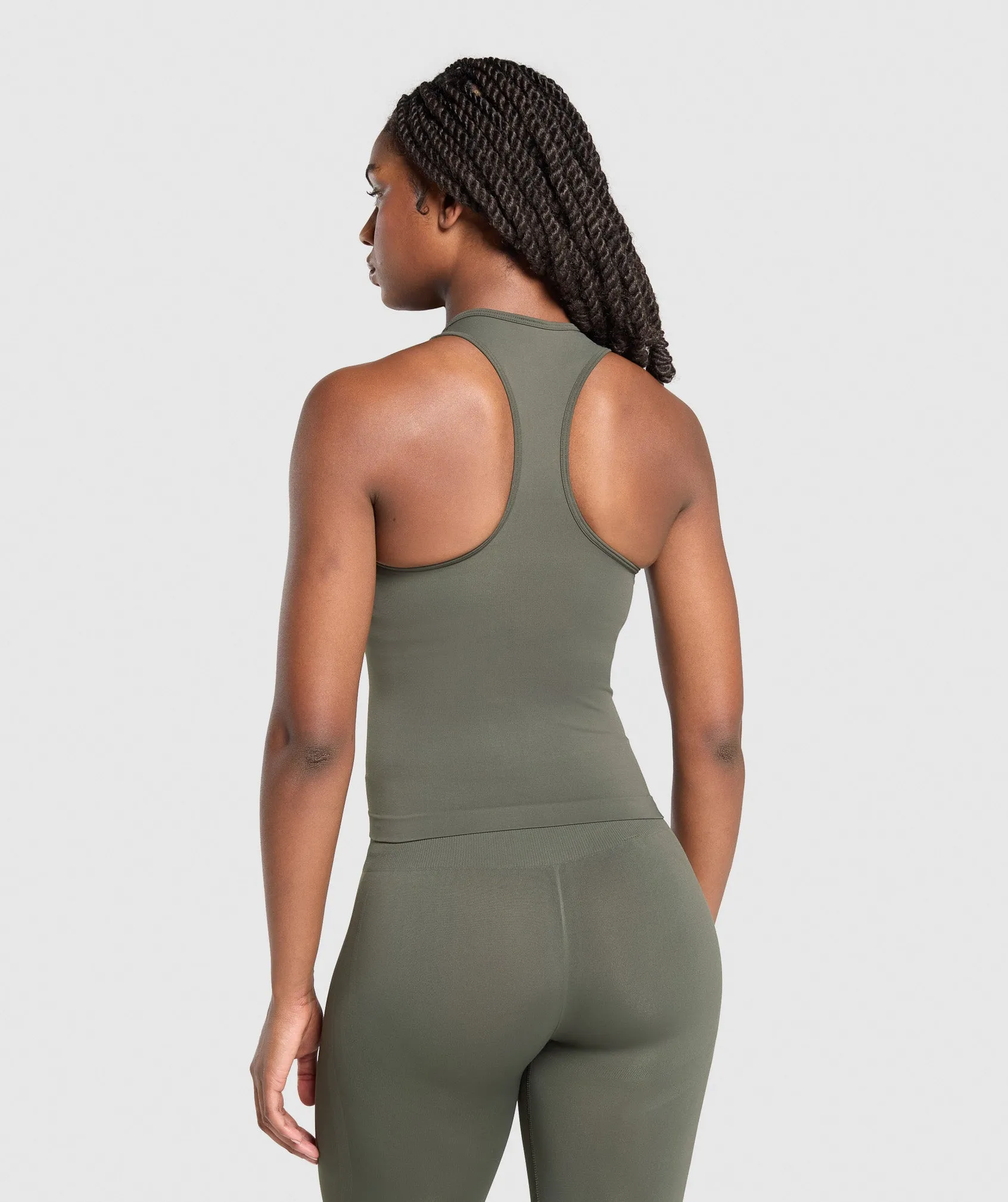 Gymshark Everyday Seamless Tight Fit Tank - Strength Green sold by Gymshark product image thumbnail 2