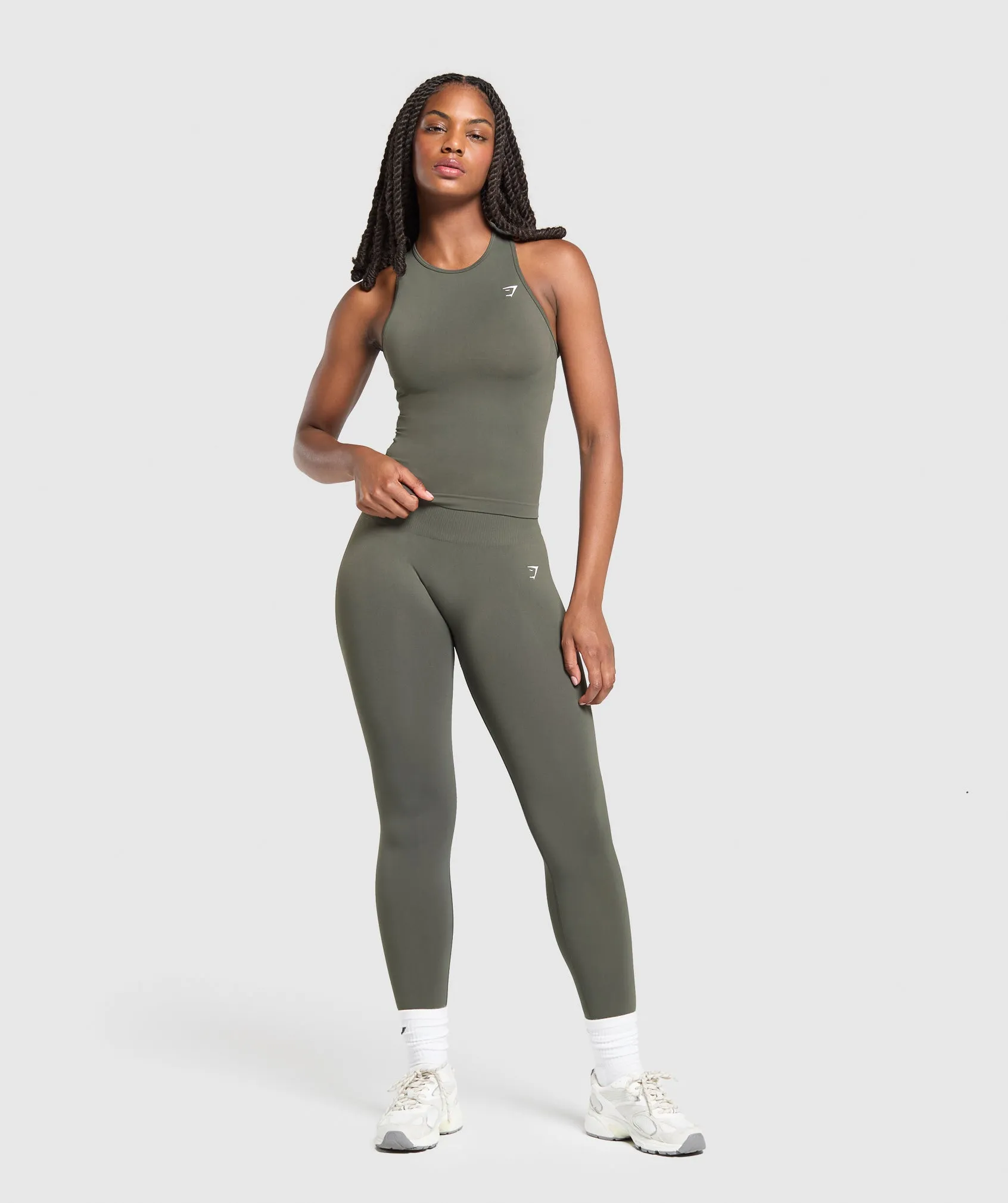 Gymshark Everyday Seamless Tight Fit Tank - Strength Green sold by Gymshark product image thumbnail 4
