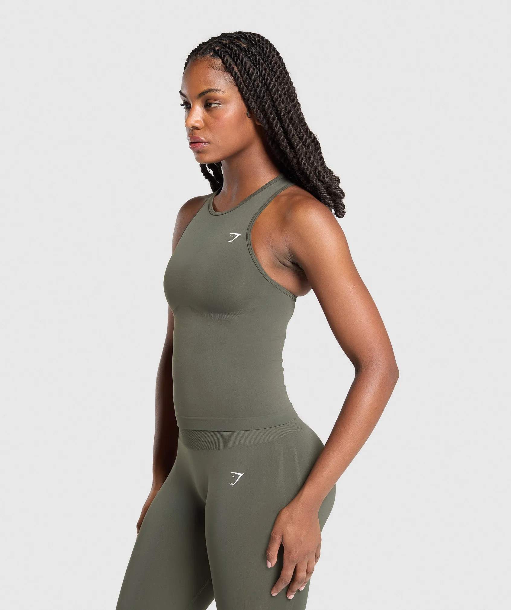 Gymshark Everyday Seamless Tight Fit Tank - Strength Green sold by Gymshark product image thumbnail 3