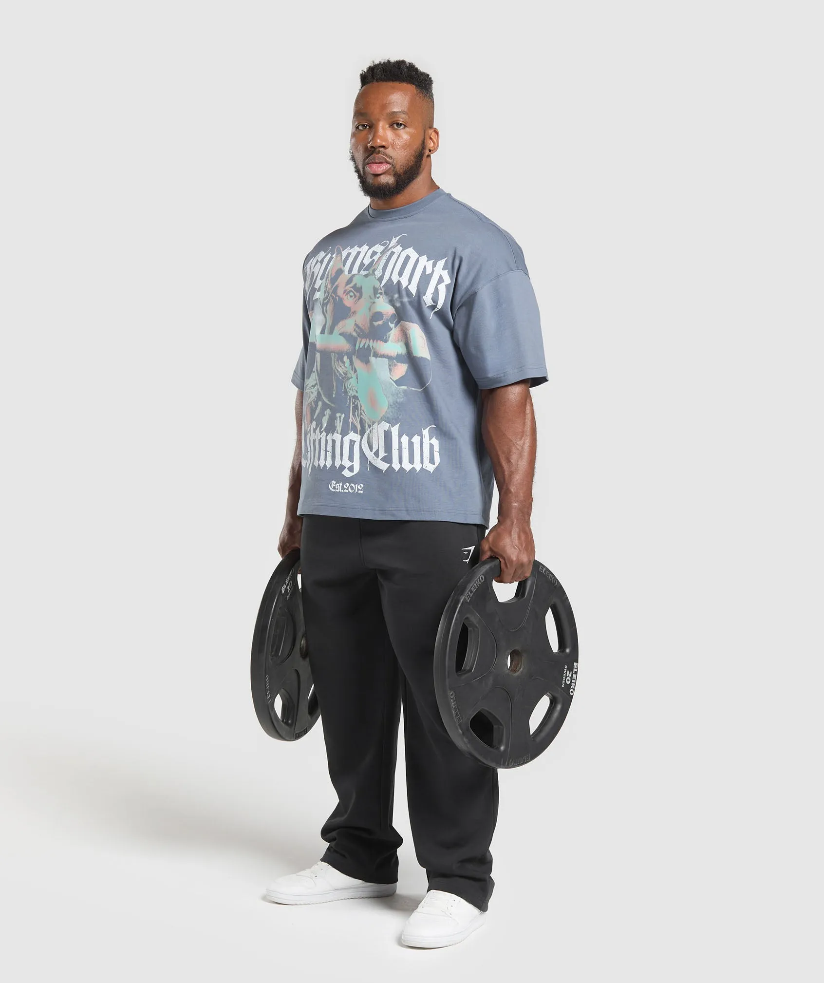 Gymshark Doberman Graphic T-Shirt - Iron Blue sold by Gymshark product image thumbnail 3