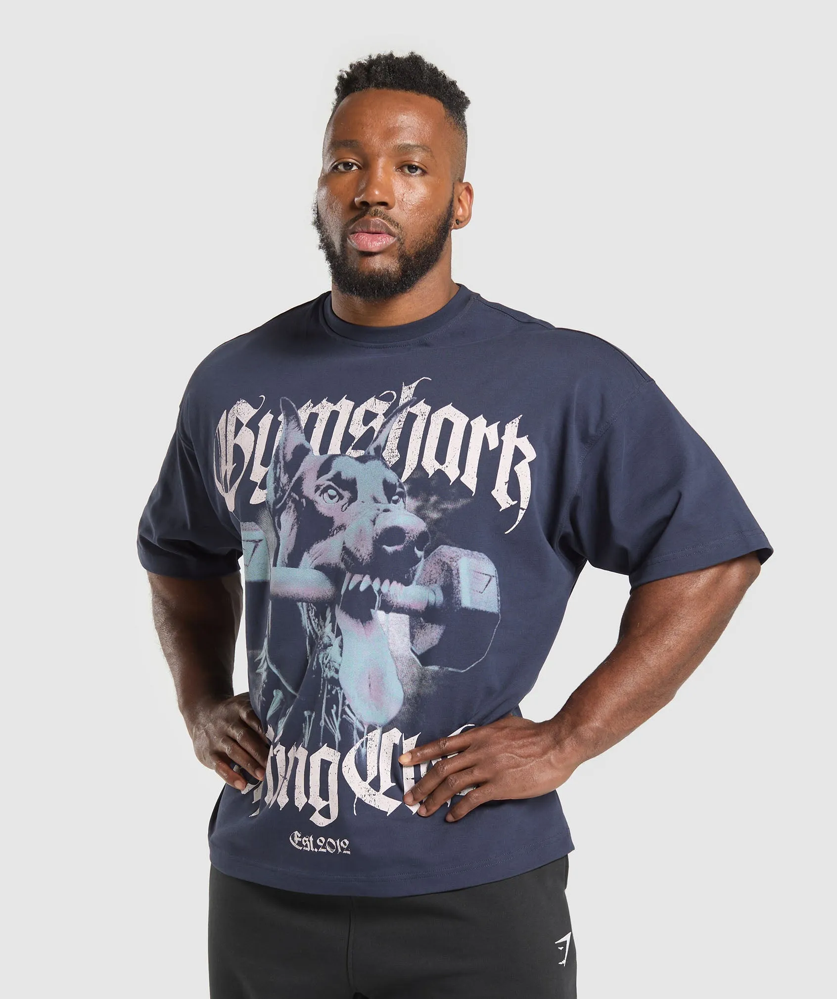 Gymshark Doberman Graphic T-Shirt - Heavy Blue sold by Gymshark product image thumbnail 5