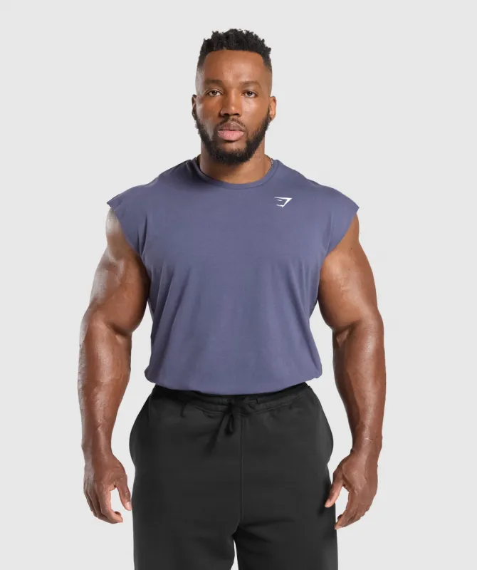 Gymshark Critical Cut Off Tank - Weighted Purple sold by Gymshark
