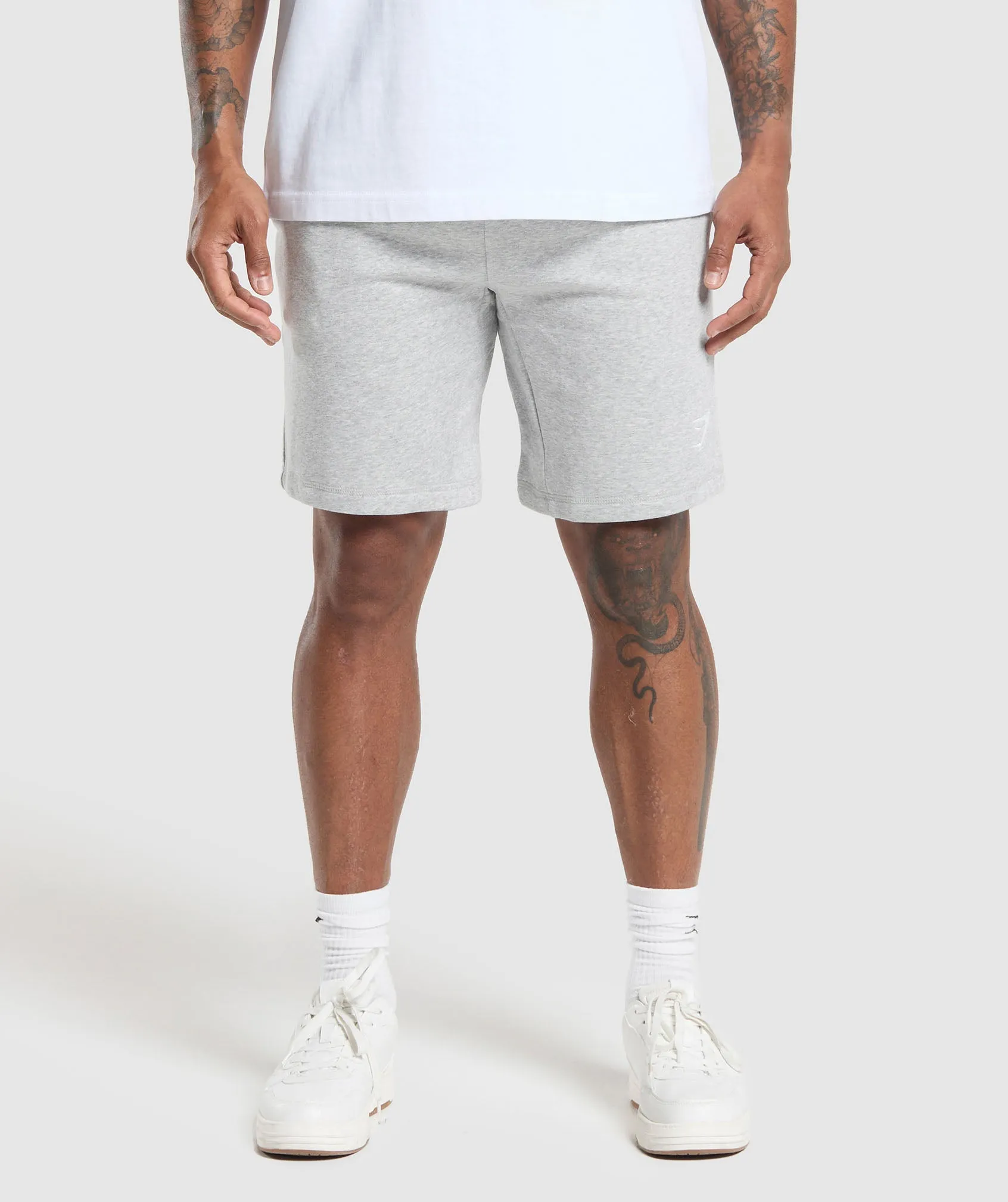 Gymshark Crest 9" Shorts - Light Grey Marl sold by Gymshark