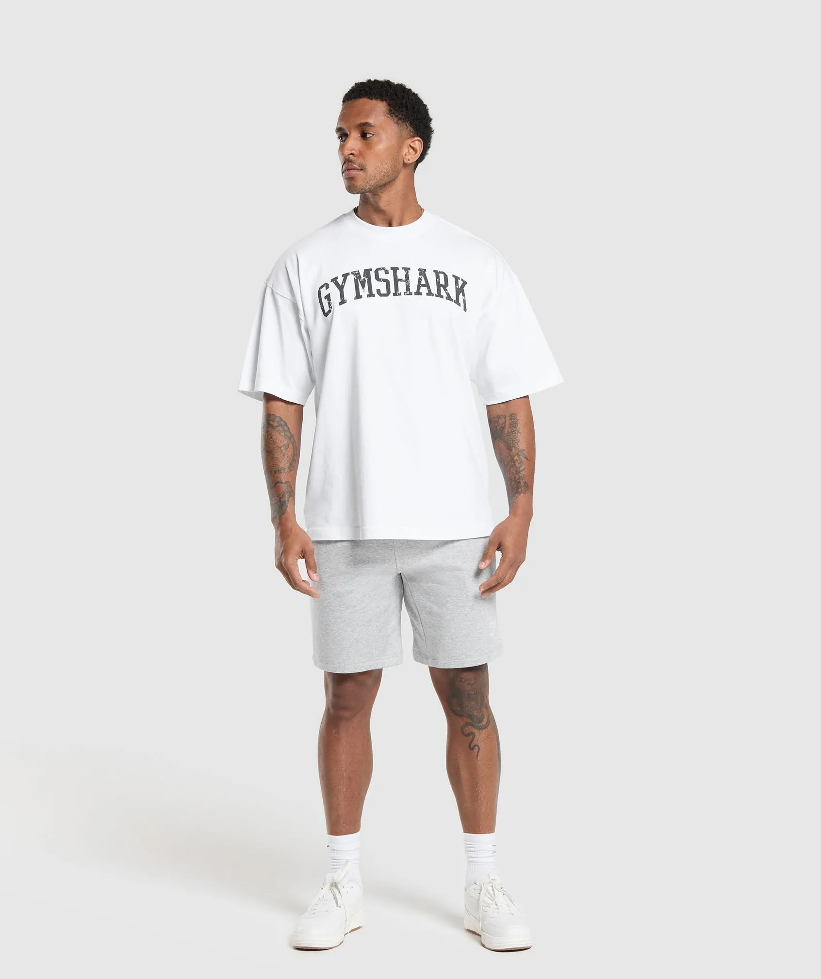Gymshark Crest 9" Shorts - Light Grey Marl sold by Gymshark product image thumbnail 4
