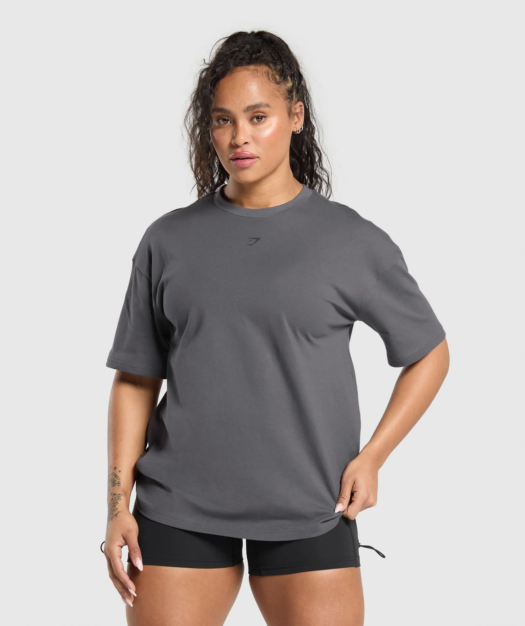 Gymshark Back Gains Graphic Oversized Tee - Graphite Grey sold by Gymshark