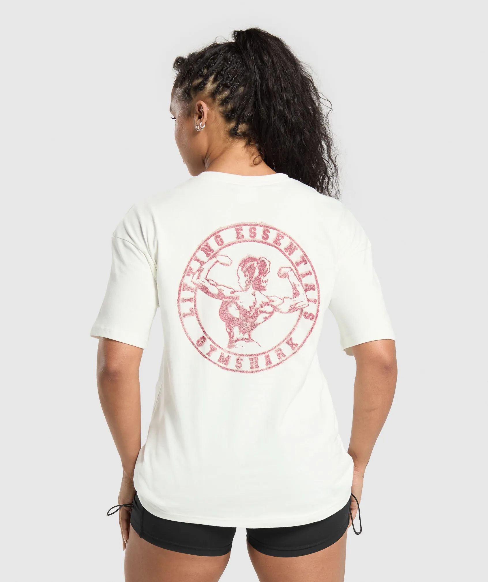 Gymshark Back Gains Graphic Oversized Tee - Soft White sold by Gymshark product image thumbnail 2