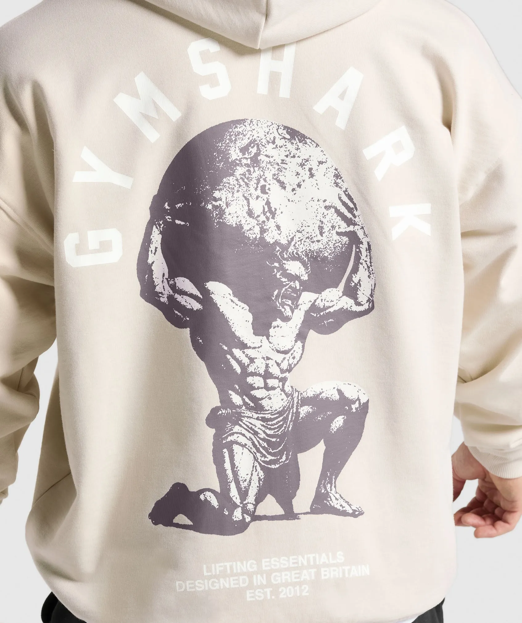 Gymshark Atlas Zip Up Hoodie - Oat White sold by Gymshark product image thumbnail 5