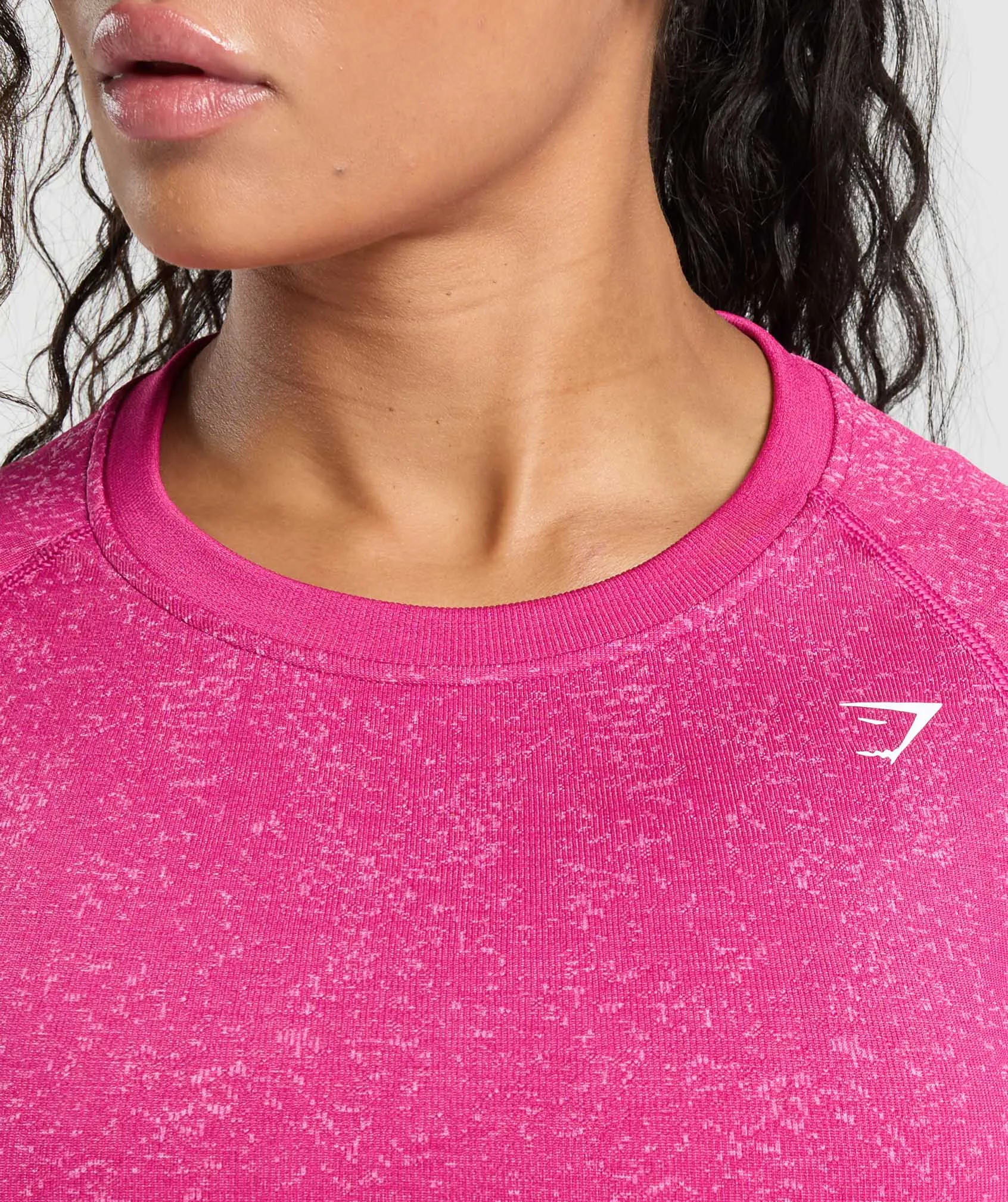 Gymshark Adapt Fleck Seamless Long Sleeve Crop Top - Winning Pink/Sour Pink sold by Gymshark product image thumbnail 5