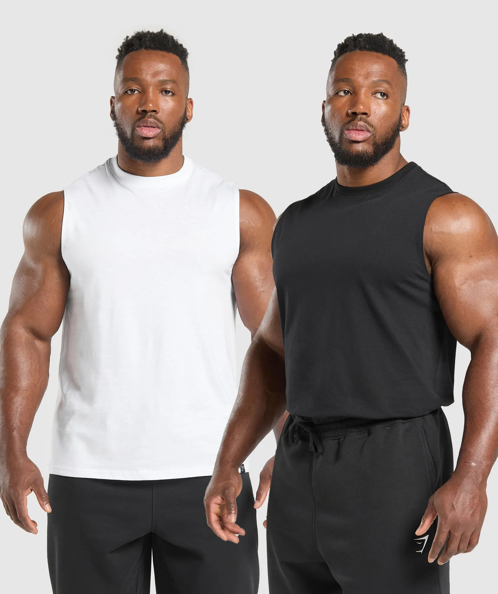 Gymshark Everyday Tank 2 Pack - White/Black sold by Gymshark