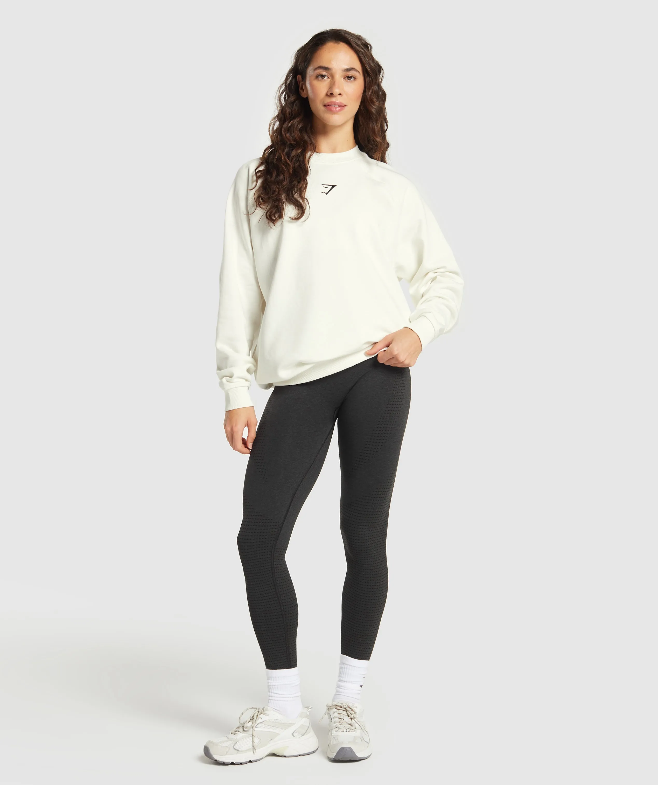 Gymshark Training Oversized Fleece Sweatshirt - Soft White sold by Gymshark product image thumbnail 5