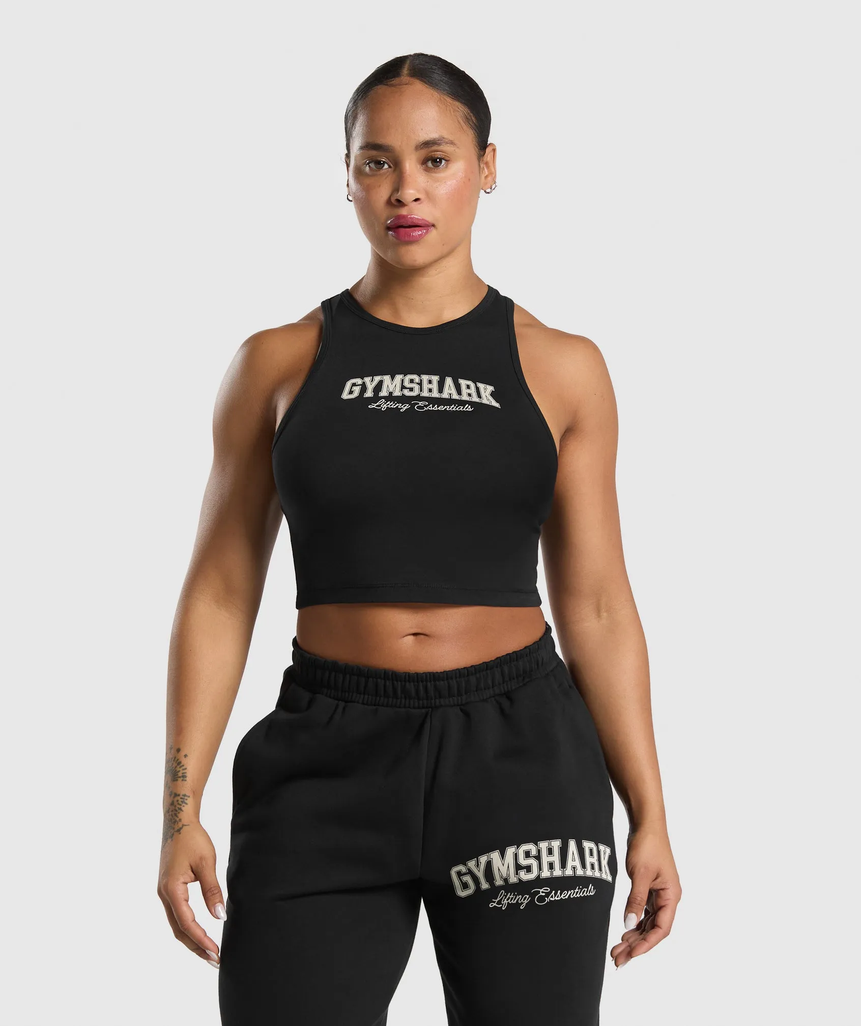 Gymshark Lifting Essentials Graphic Tank - Black sold by Gymshark