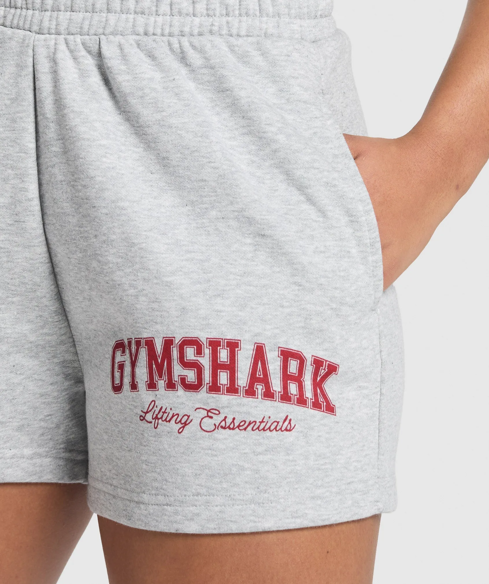 Gymshark Lifting Essentials Graphic Brushed 4' Shorts - Light Grey Core Marl sold by Gymshark product image thumbnail 5