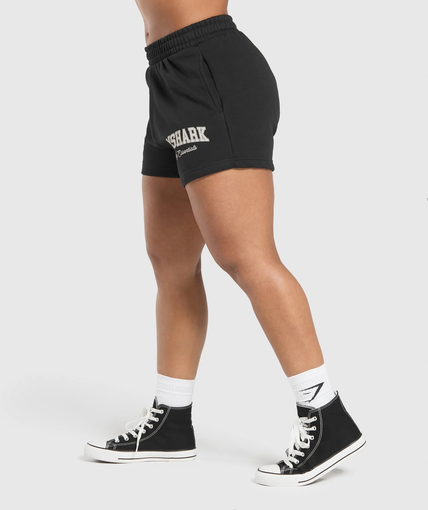 Gymshark Lifting Essentials Graphic Brushed 4' Shorts - Black sold by Gymshark product image thumbnail 3