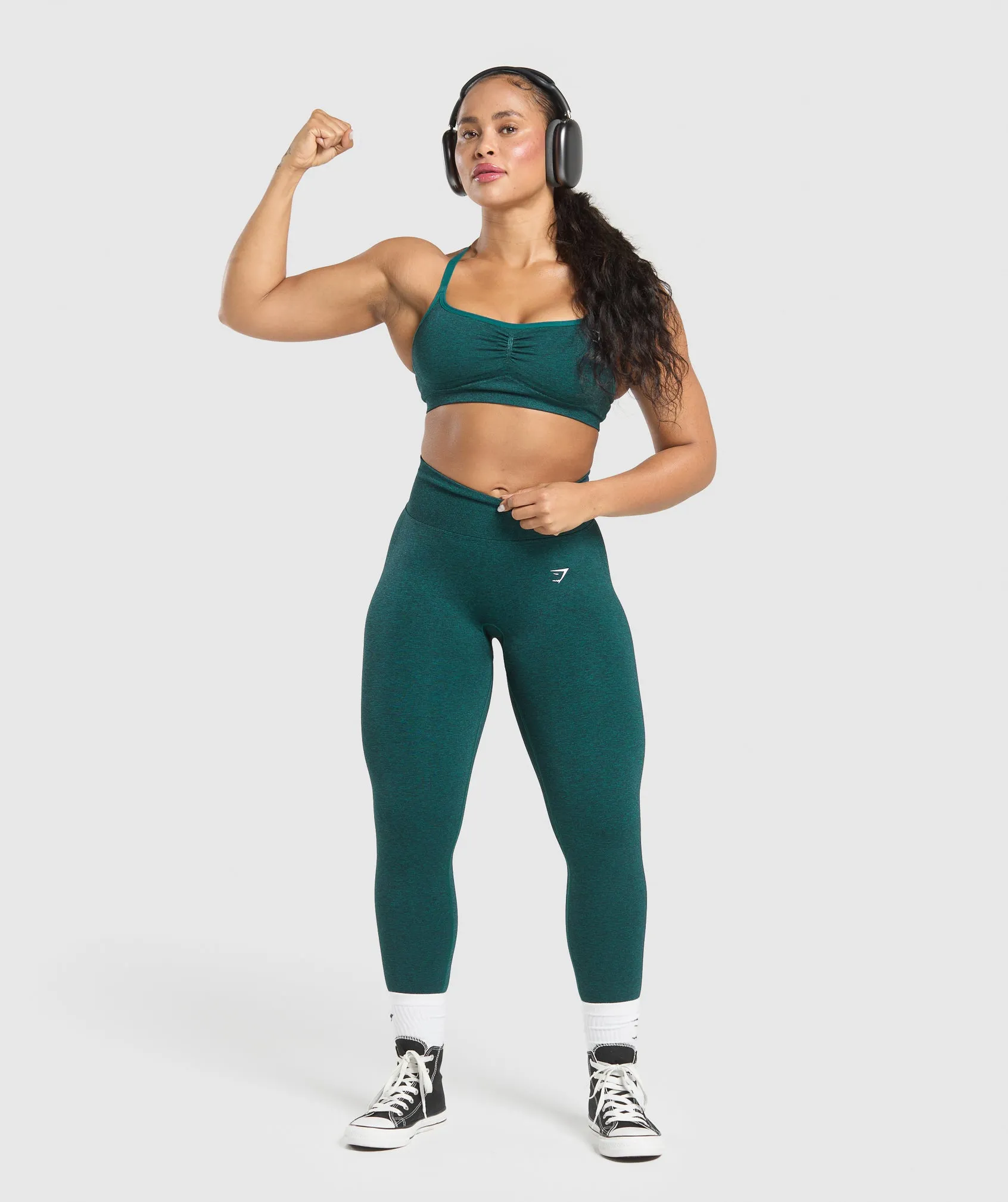 Gymshark Lift Seamless Leggings - Functional Teal/Black Marl sold by Gymshark product image thumbnail 5