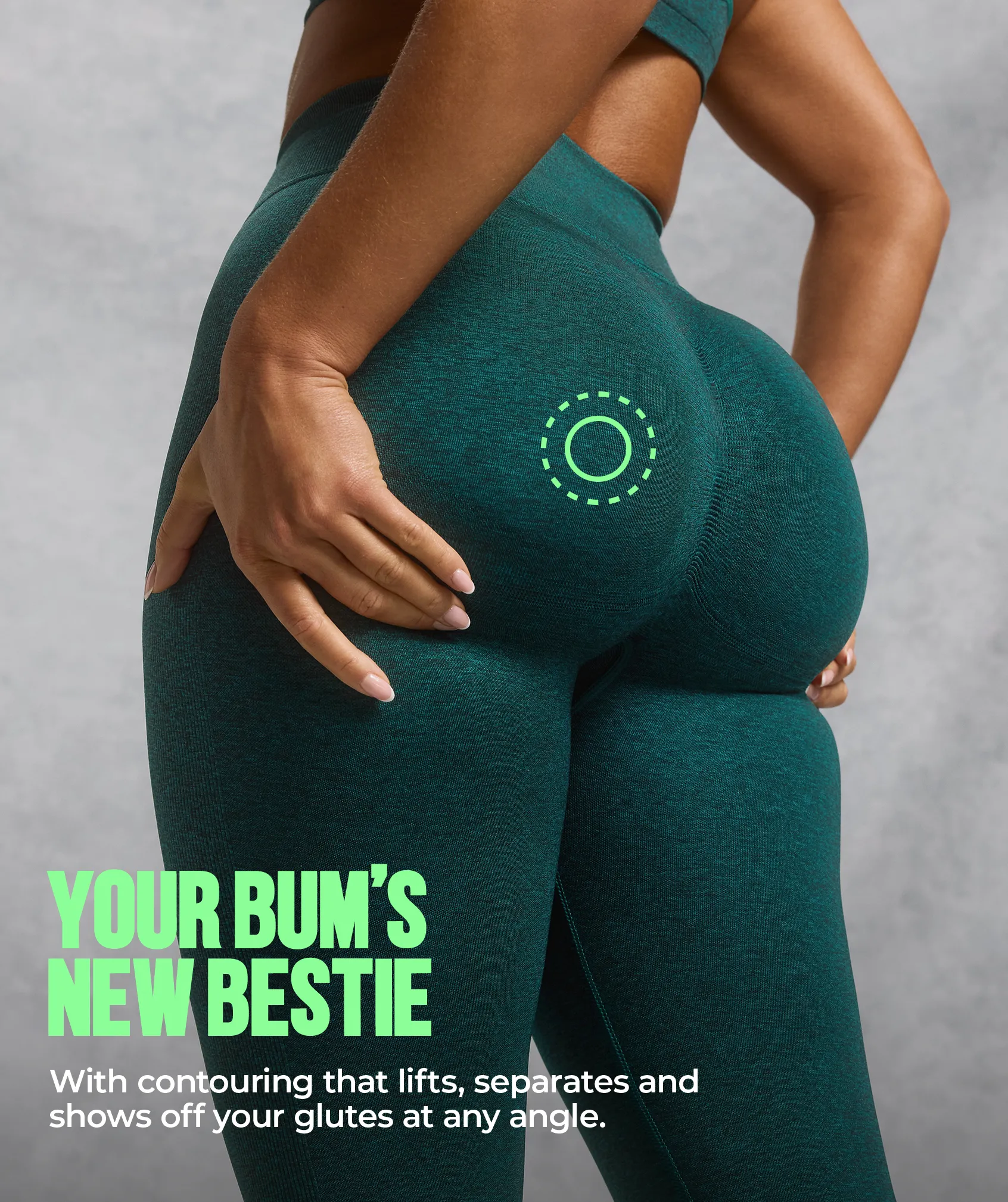 Gymshark Lift Seamless Leggings - Functional Teal/Black Marl sold by Gymshark product image thumbnail 2