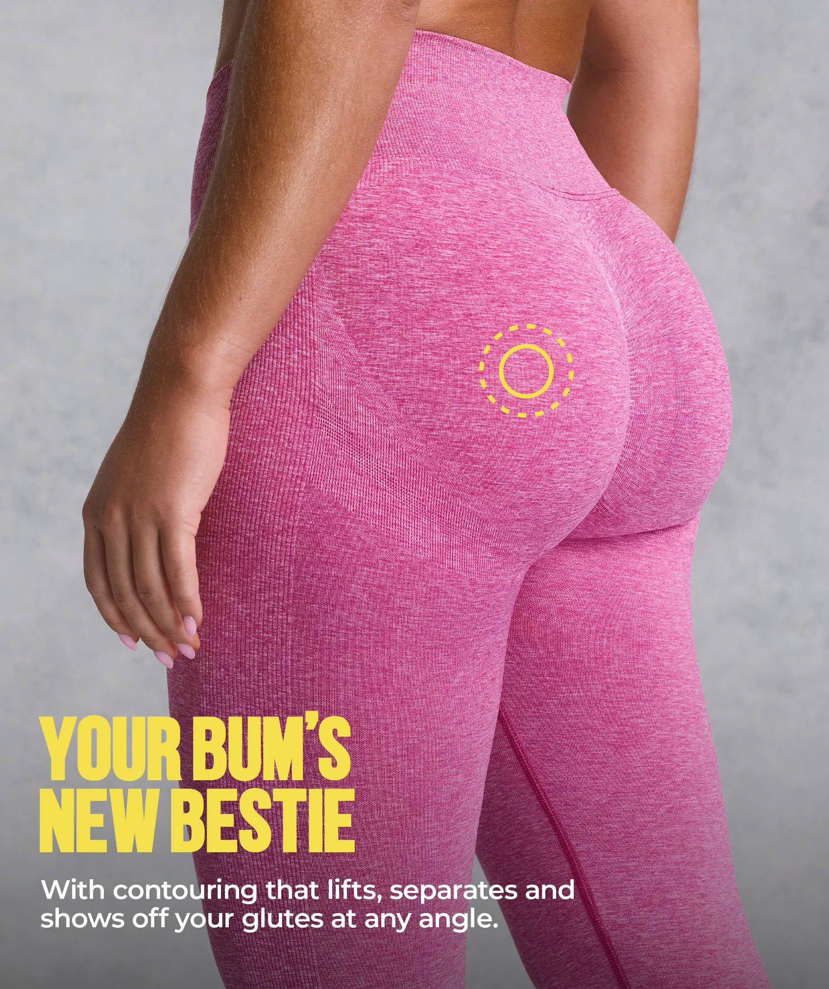 Gymshark Lift Seamless Leggings - Winning Pink/White Marl sold by Gymshark product image thumbnail 2