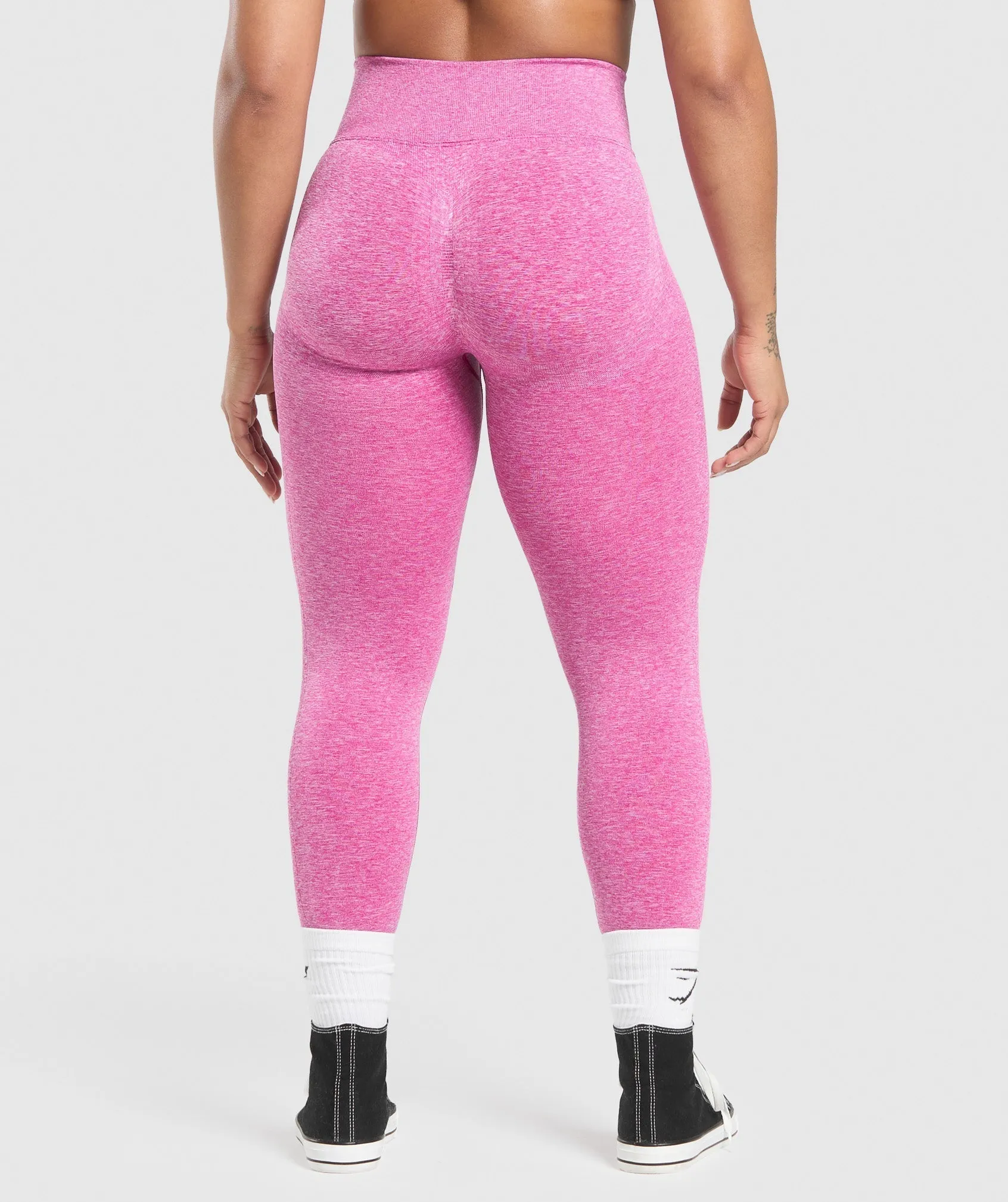 Gymshark Lift Seamless Leggings - Winning Pink/White Marl sold by Gymshark product image thumbnail 3