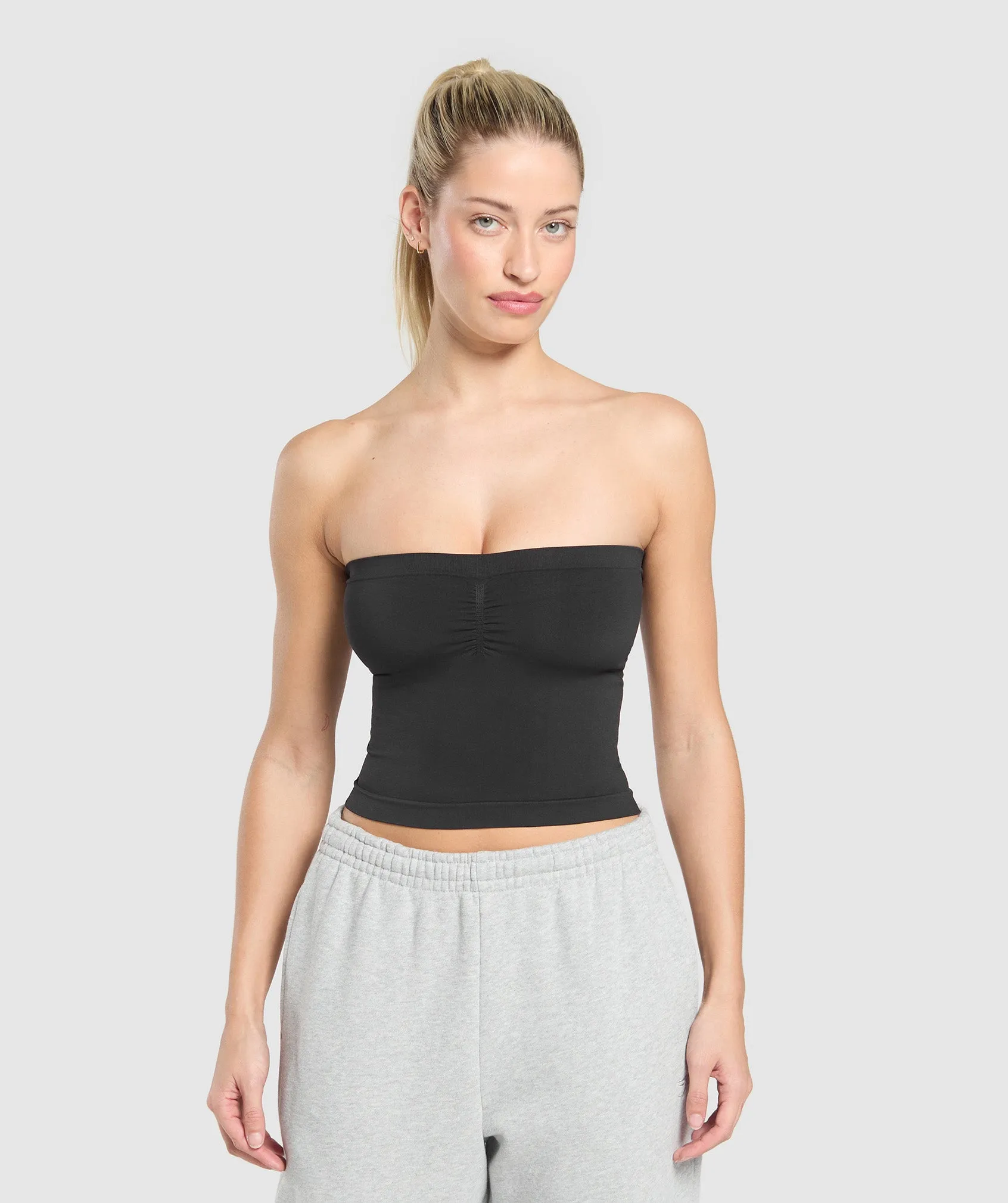 Gymshark Everyday Seamless Midi Tube Top - Black sold by Gymshark
