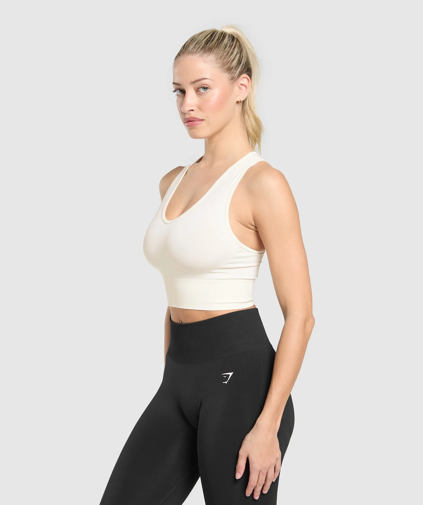 Gymshark Everyday Seamless Crop Tank - Soft White sold by Gymshark product image thumbnail 3