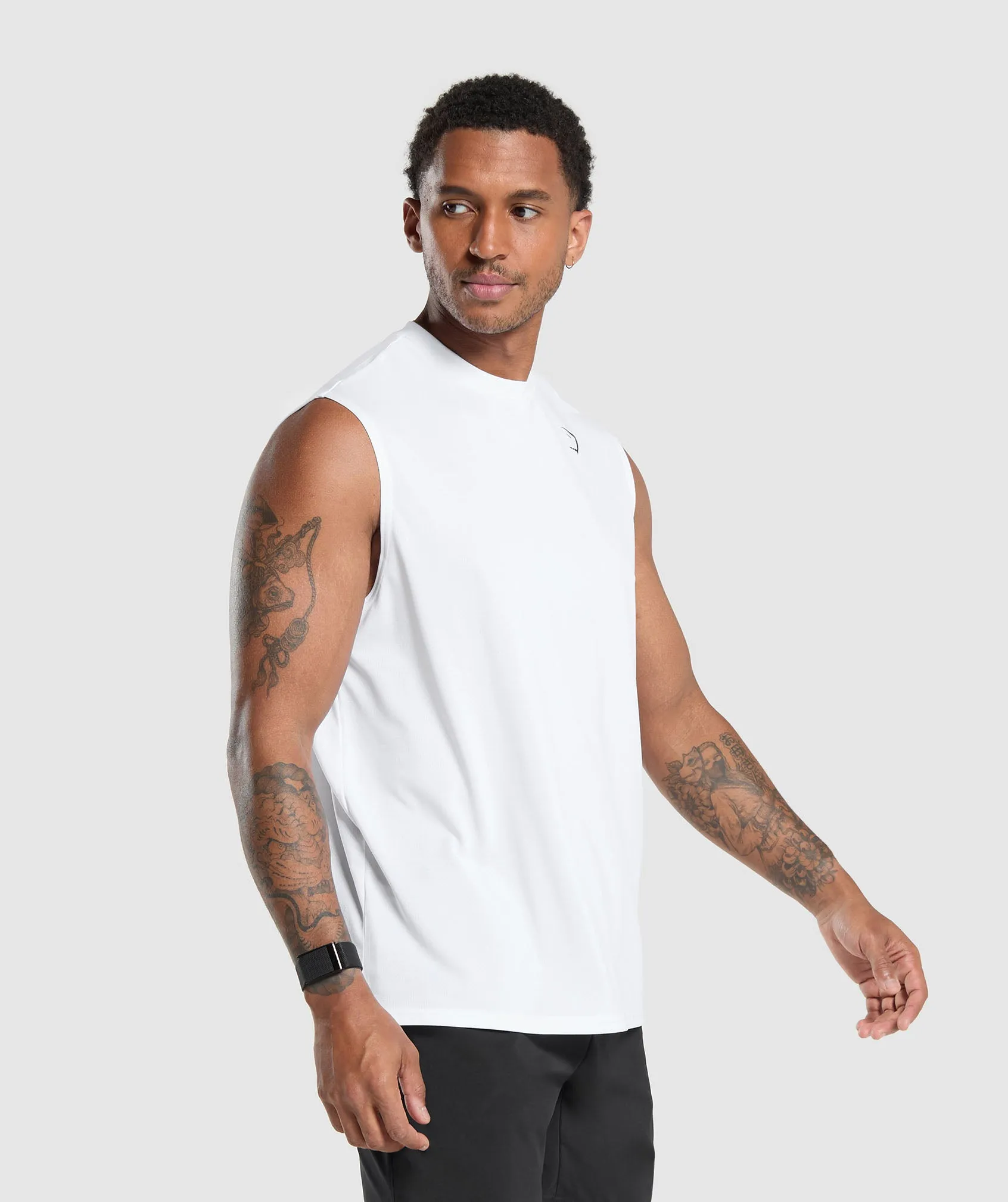 Gymshark Arrival Oversized Tank - White sold by Gymshark product image thumbnail 3