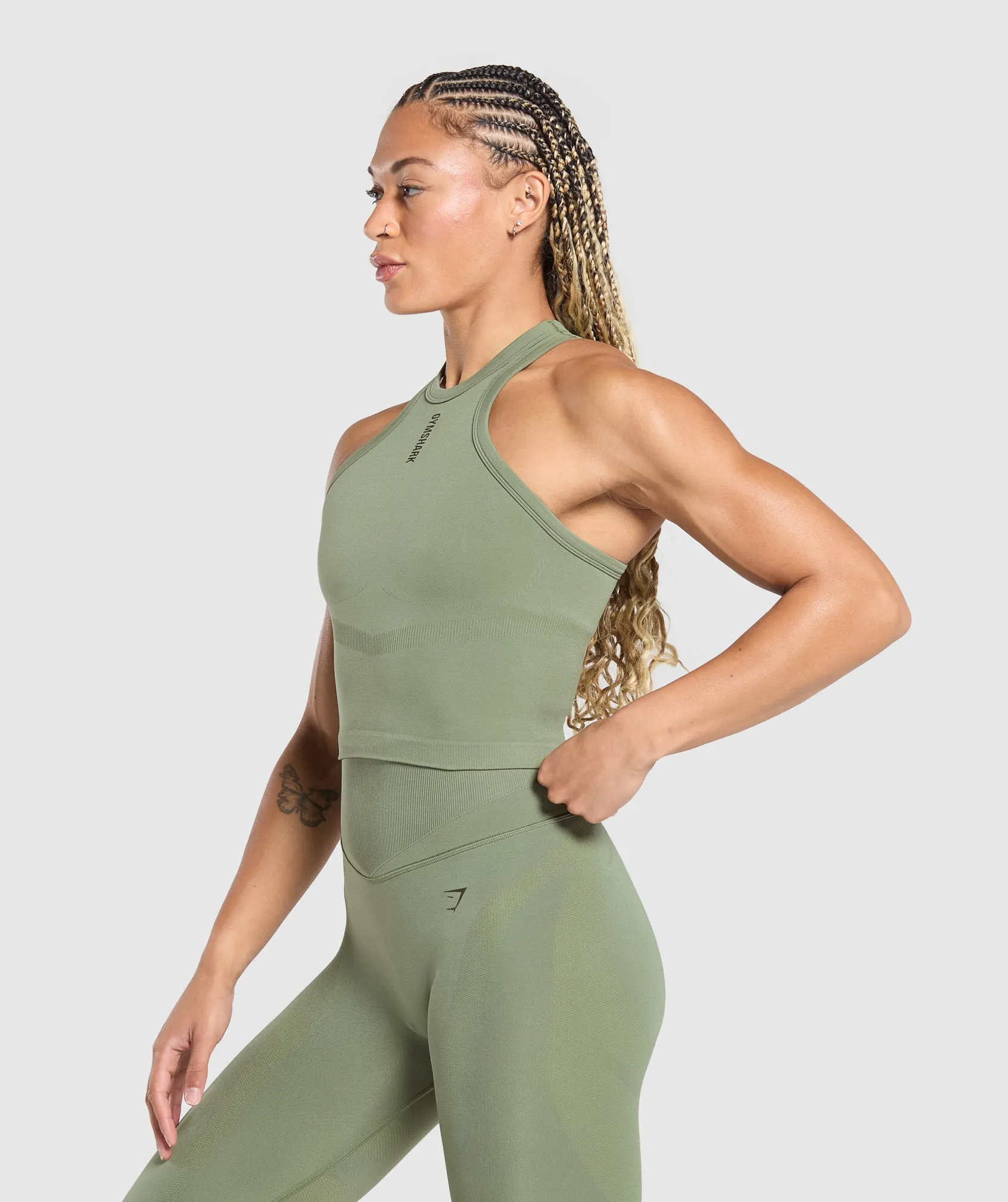 Gymshark Active Seamless Tank - Force Green sold by Gymshark product image thumbnail 3