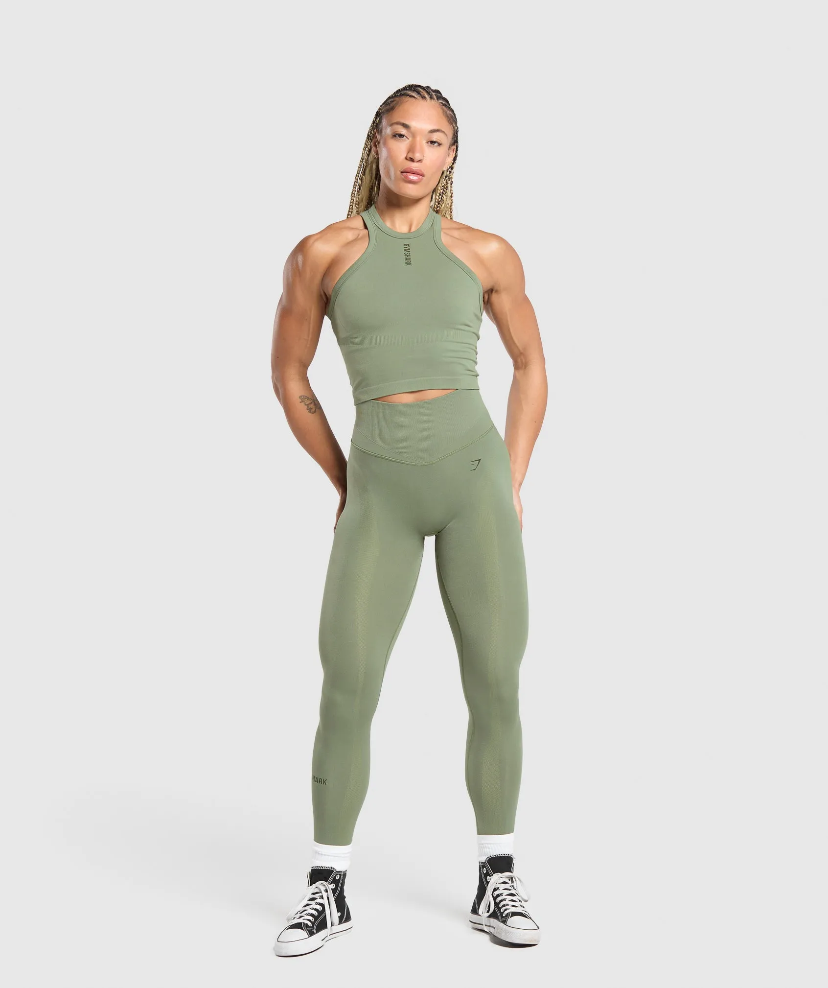 Gymshark Active Seamless Tank - Force Green sold by Gymshark product image thumbnail 5