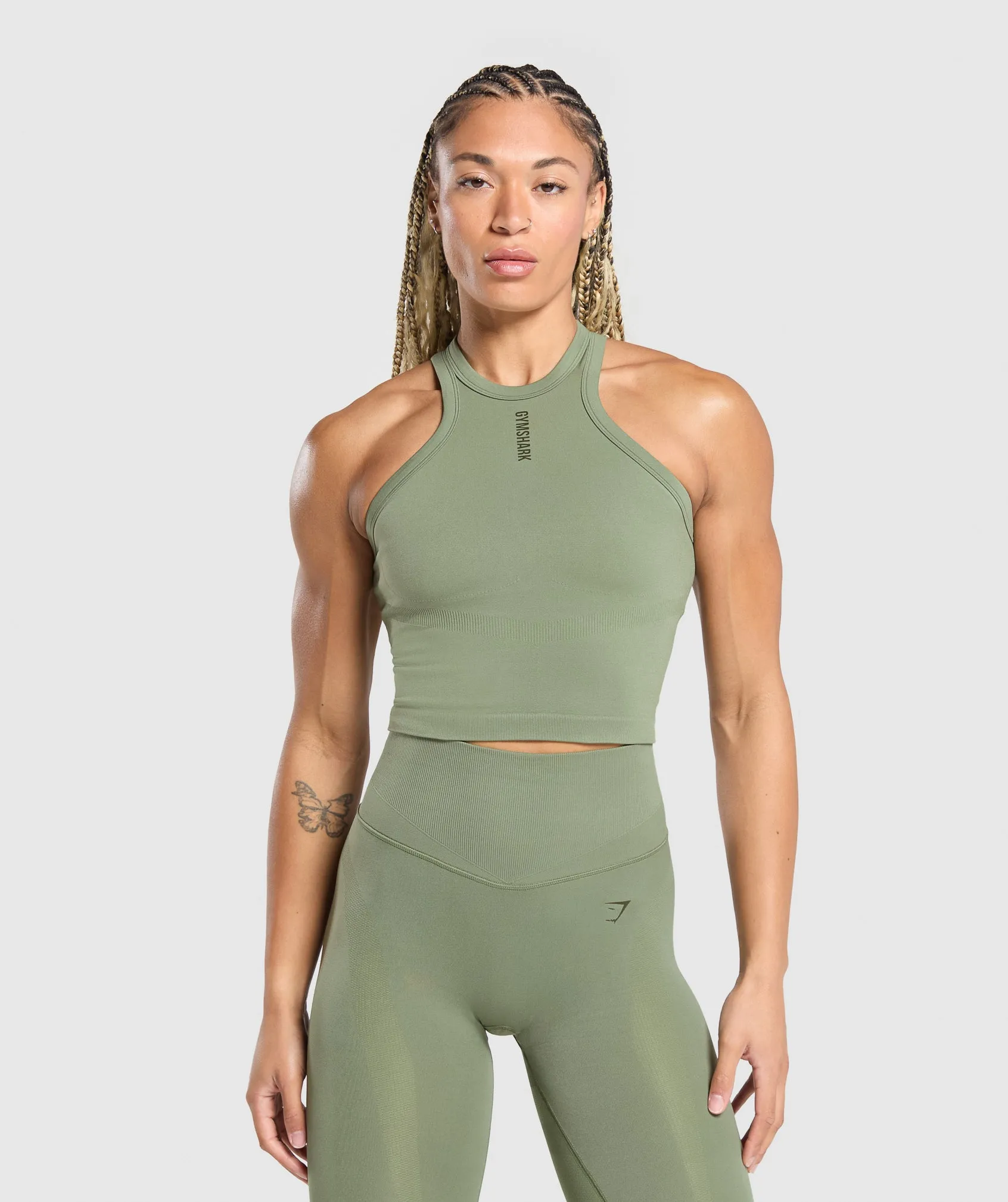 Gymshark Active Seamless Tank - Force Green sold by Gymshark