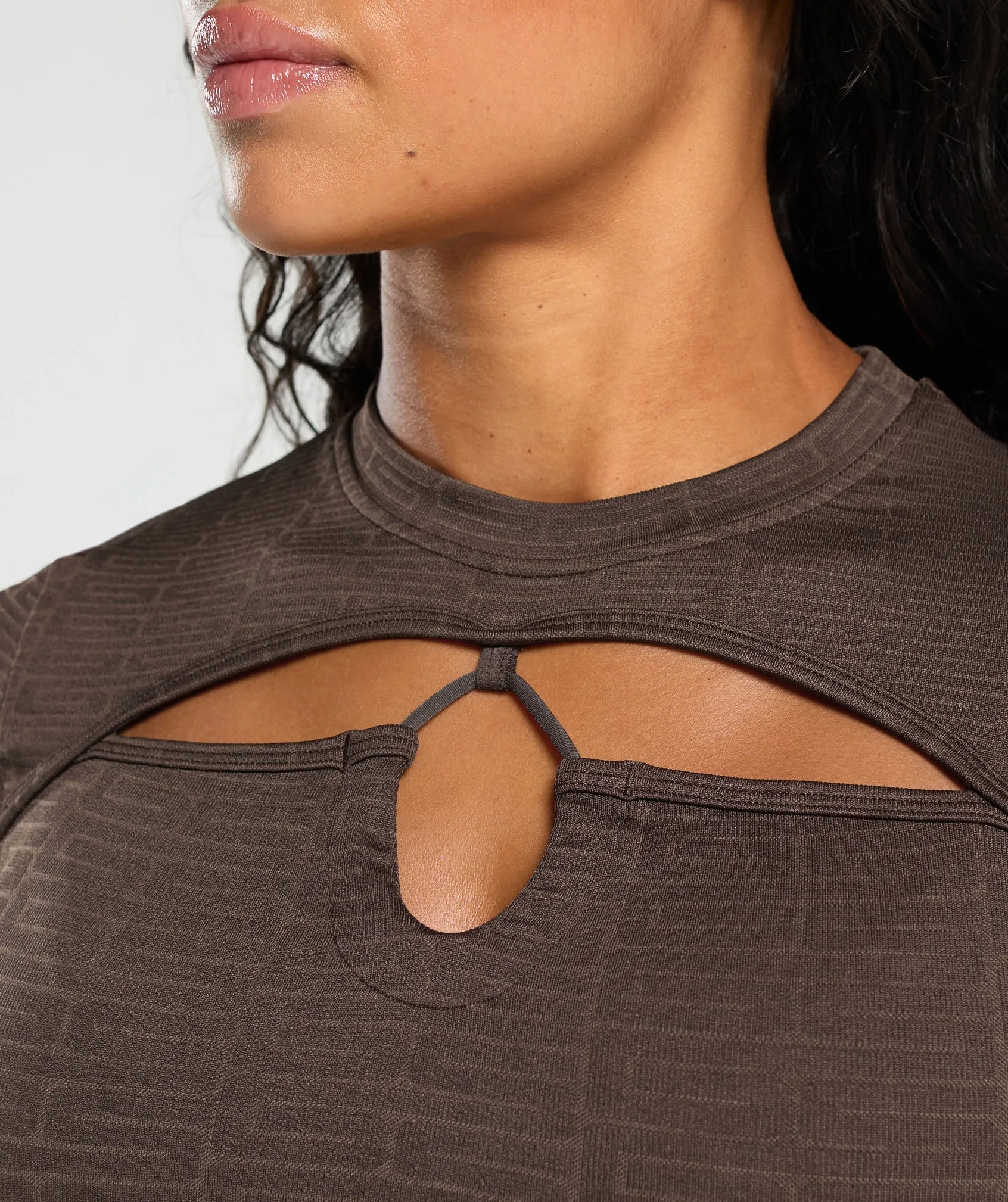 Gymshark Adapt Monogram Seamless Ruched Crop Top - Archive Brown/Soul Brown sold by Gymshark product image thumbnail 5